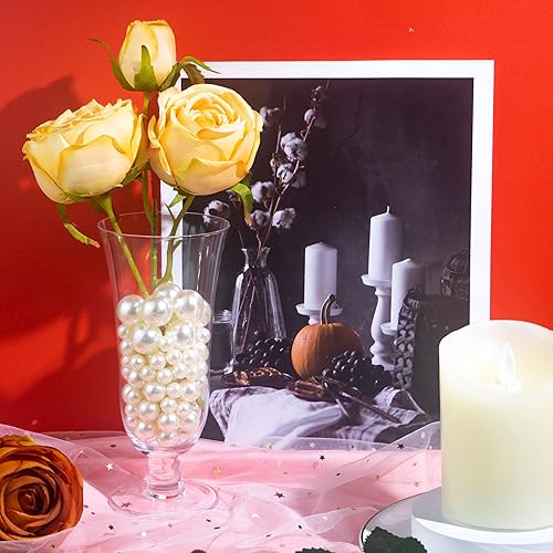 Miniatura 7 de 150 cuentas de perlas de imitación pulidas en crema sin agujeros para decoración de relleno de jarrones, rellenos de perlas de plástico para