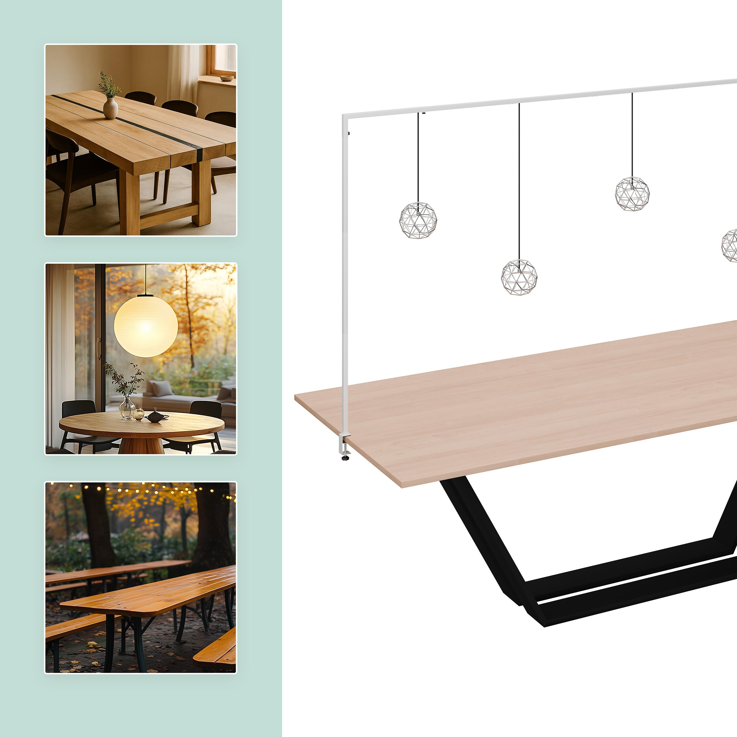 Relaxdays Arco Mesa Decorativo, Extensible, H: 78,5–118cm, L: 107–265cm, Marco Globos, Decoración Fiestas o Boda, Blanco