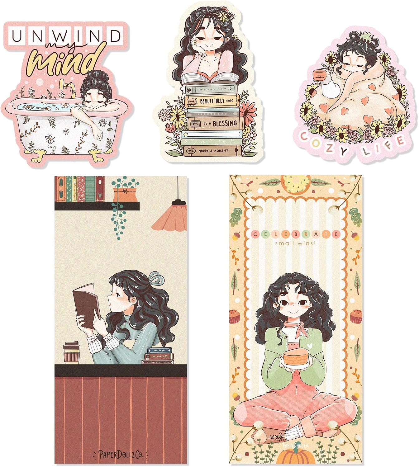 Mulberry Pencil Board Set for Hobonichi Weeks, 3.3 x 7.3 Inches, with 3 Waterproof Vinyl Sticker, Journal Planner Accessory, Made by Filipinas