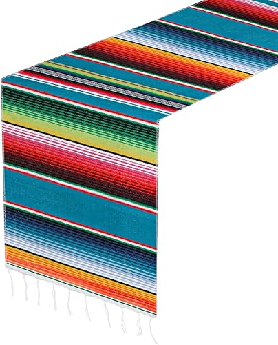 BODOB Camino de mesa mexicano de 14 x 84 pulgadas camino de mesa mexicano serape para decoraciones de bodas de fiestas mexicanas camino de mesa de