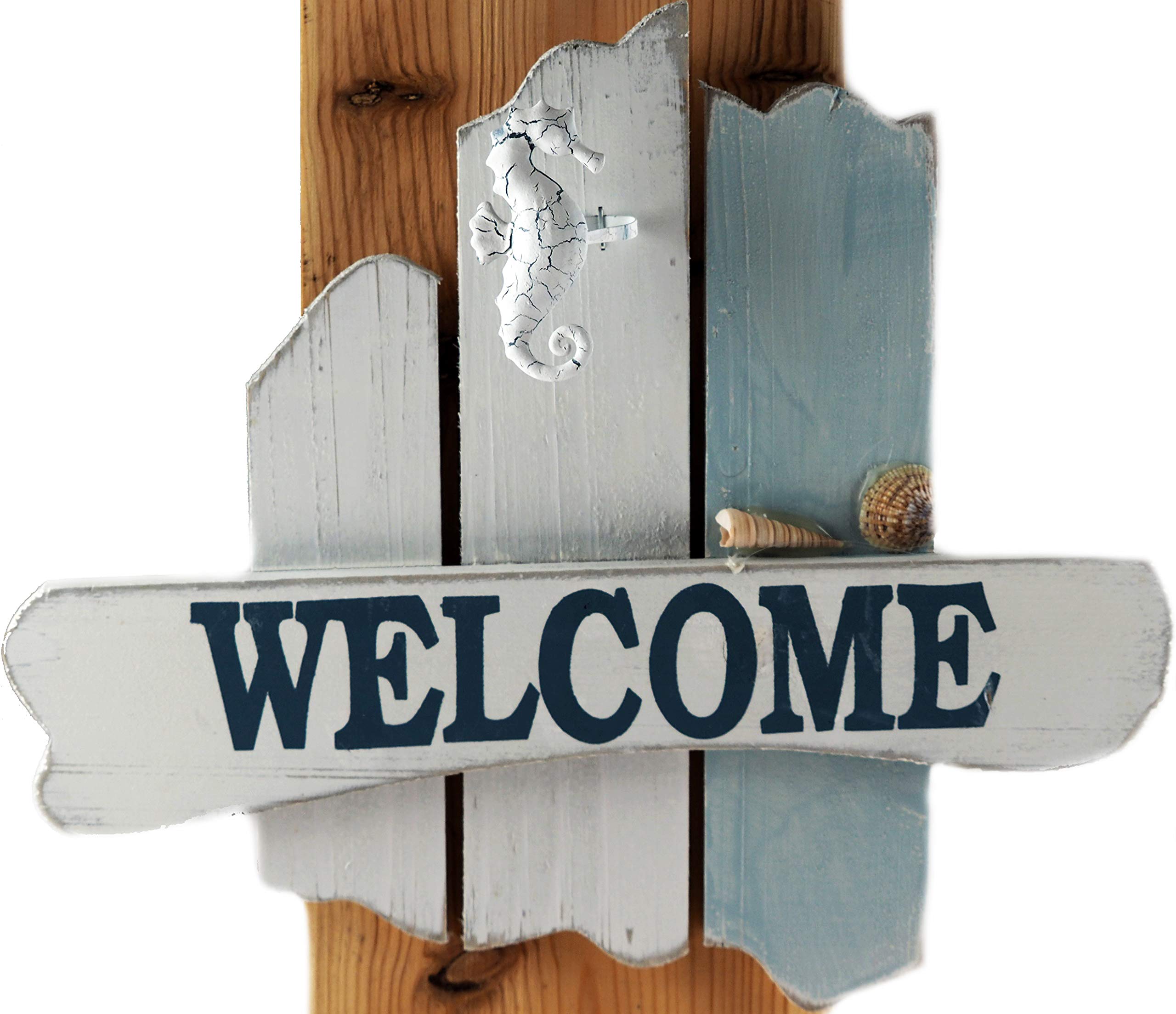 KandyToys Wooden Welcome Nautical Design Hanging Sign, Multi, One Size