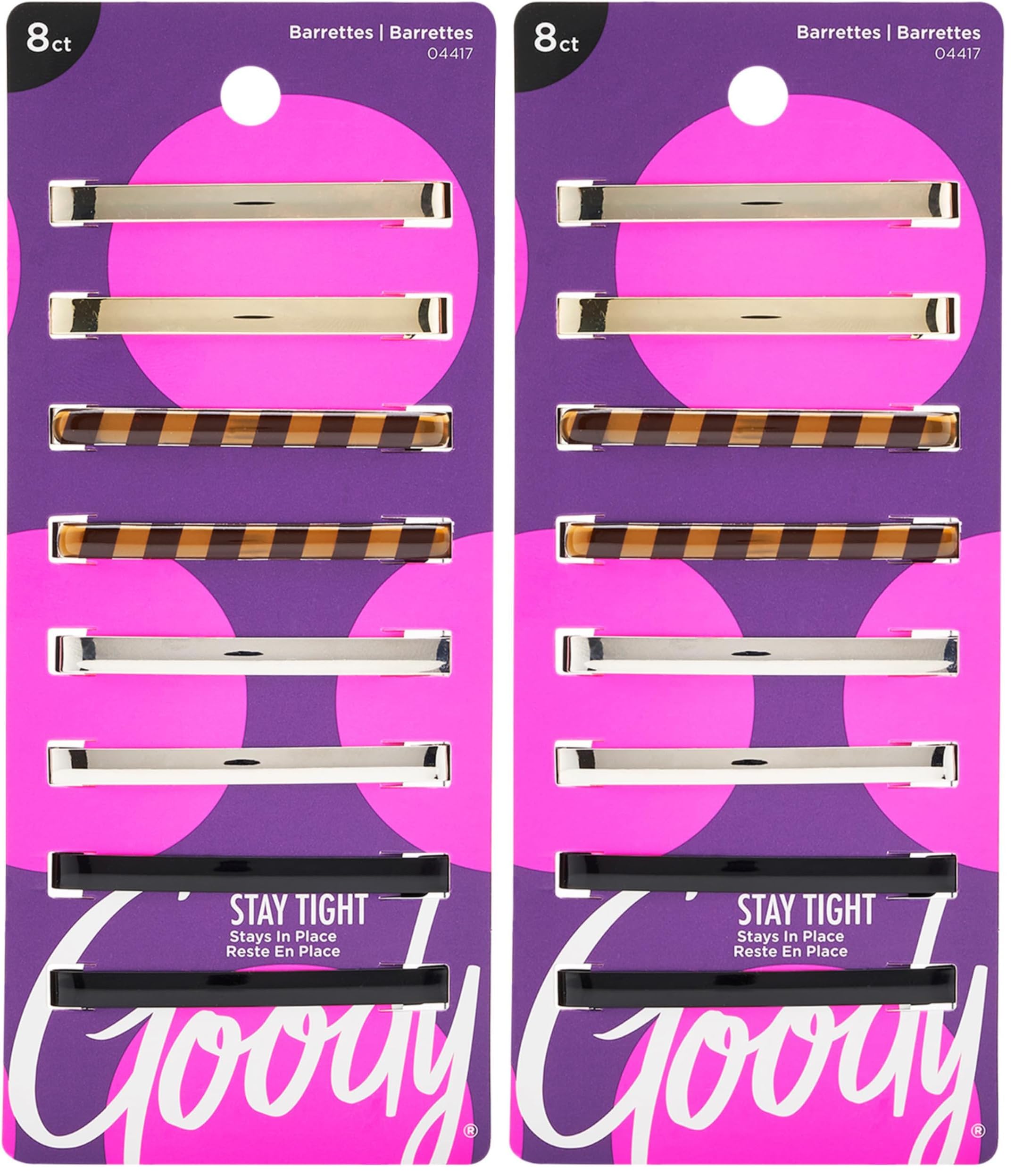 Goody Women's Classics Patterned Staytight Barrette, 8 Count (Pack of 2)