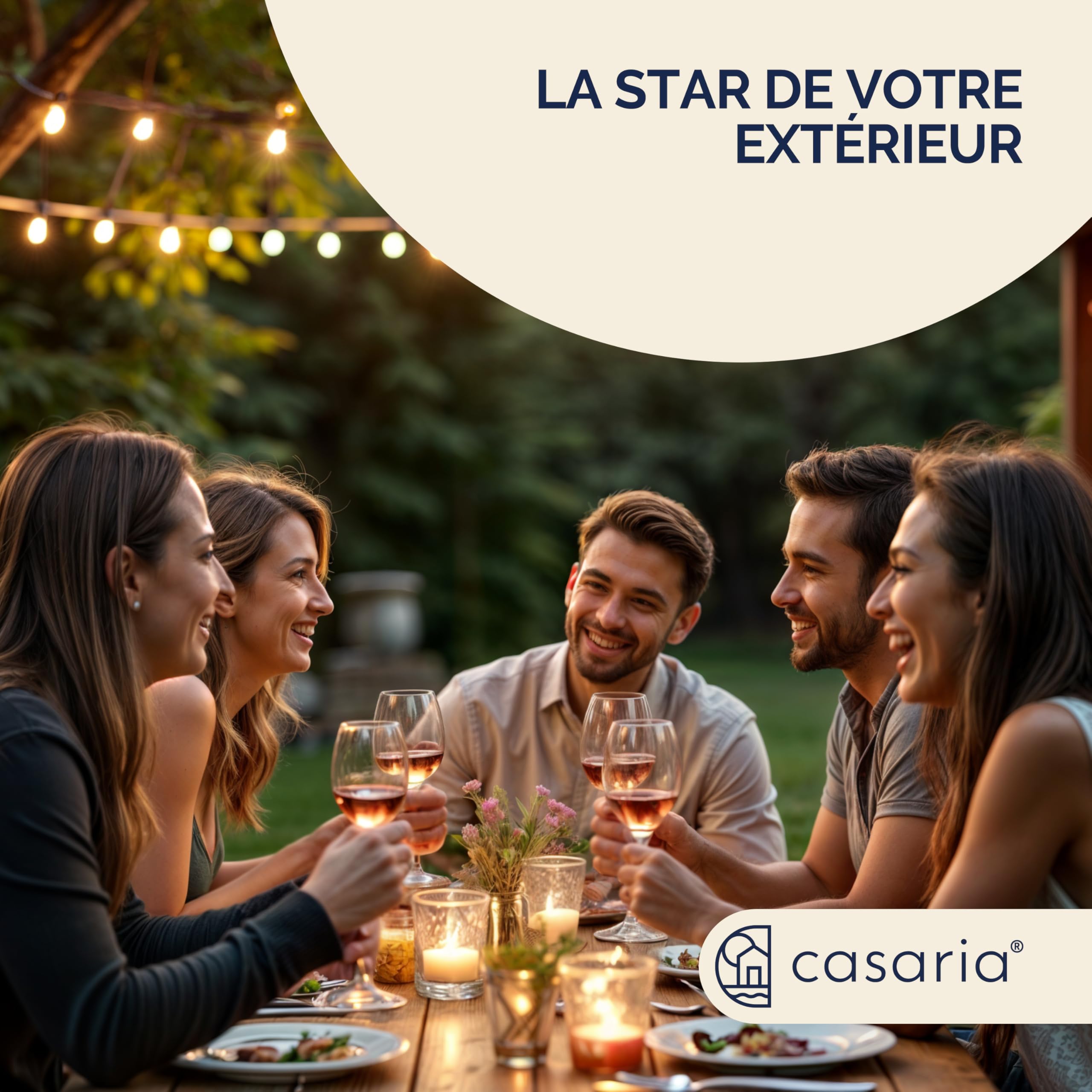 Casaria® Table De Jardin Exterieur avec Chaise 6 Personnes - Table Ovale Extensible en Bois D'Acacia, Résistant Aux Intempéries avec Trou pour Parasol Intérieur/Extérieur
