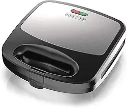 BLACK+DECKER Ferro de waffle 3 em 1, WM2000SD, grelha e prensa de sanduíche, placas removíveis antiaderentes, design compacto que economiza espaço
