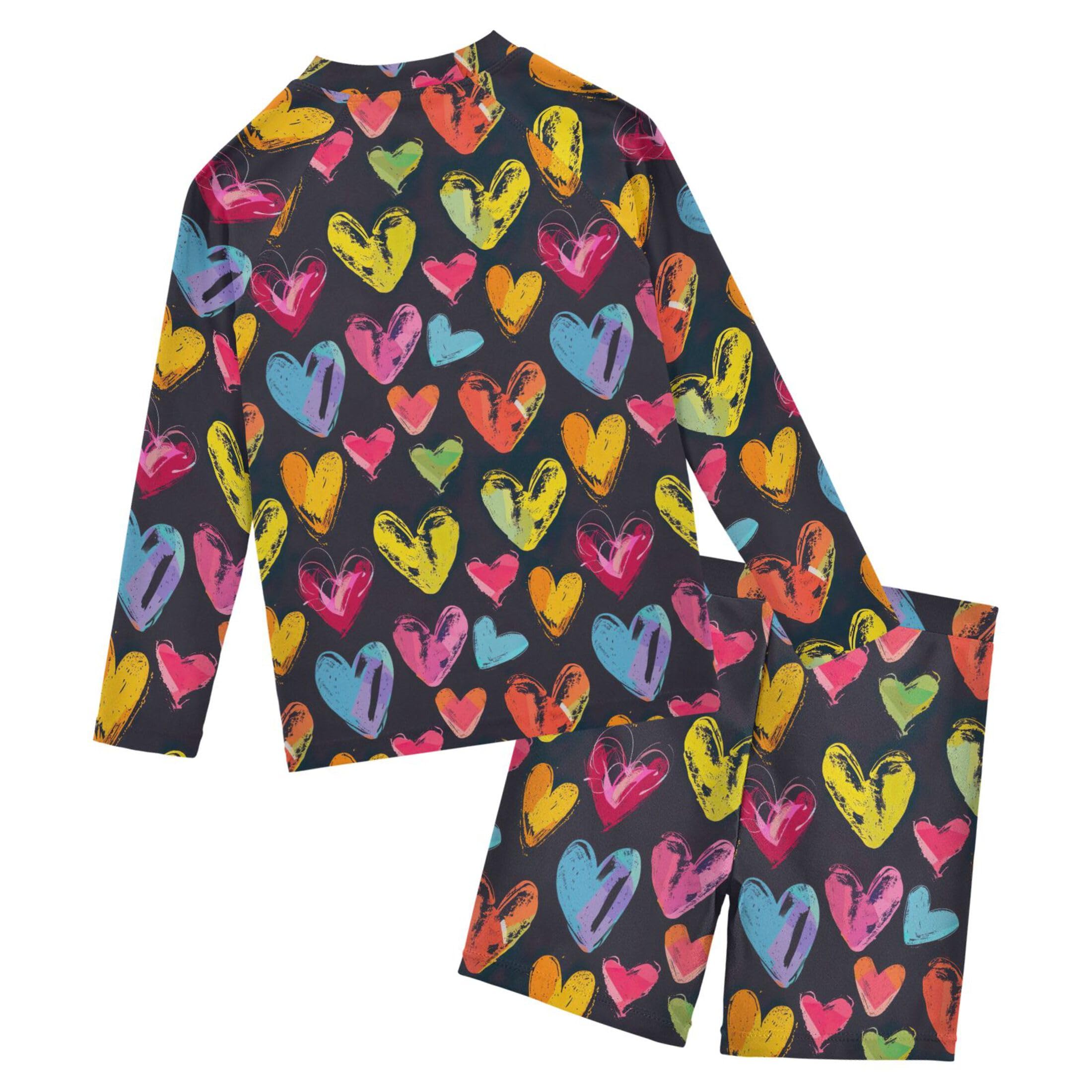 Heart Valentine Toddlers and Baby Boys' Swimsuit Trunk and Rashguard Set B0403423