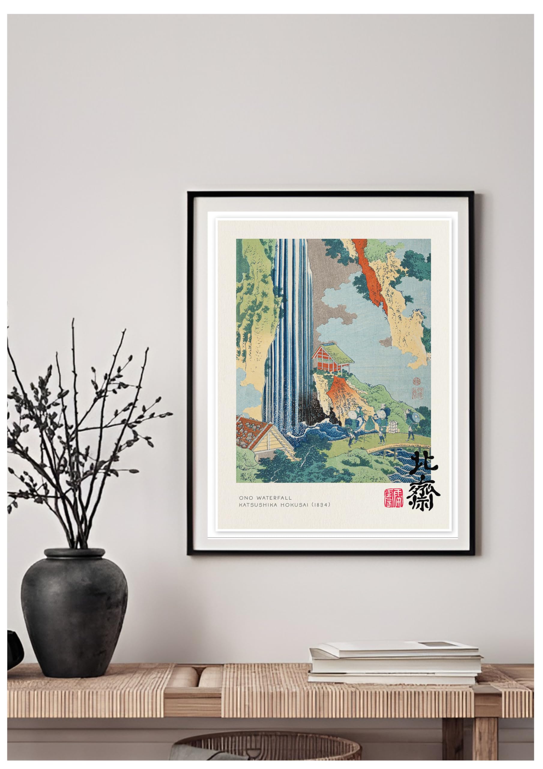 Ono Waterfall - Katsushika Hokusai Poster A4 Japanese Art Print Wall Decor Vintage Home Office Gift Aesthetic Room Decoration Timeless Design Artwork Japan Inspired
