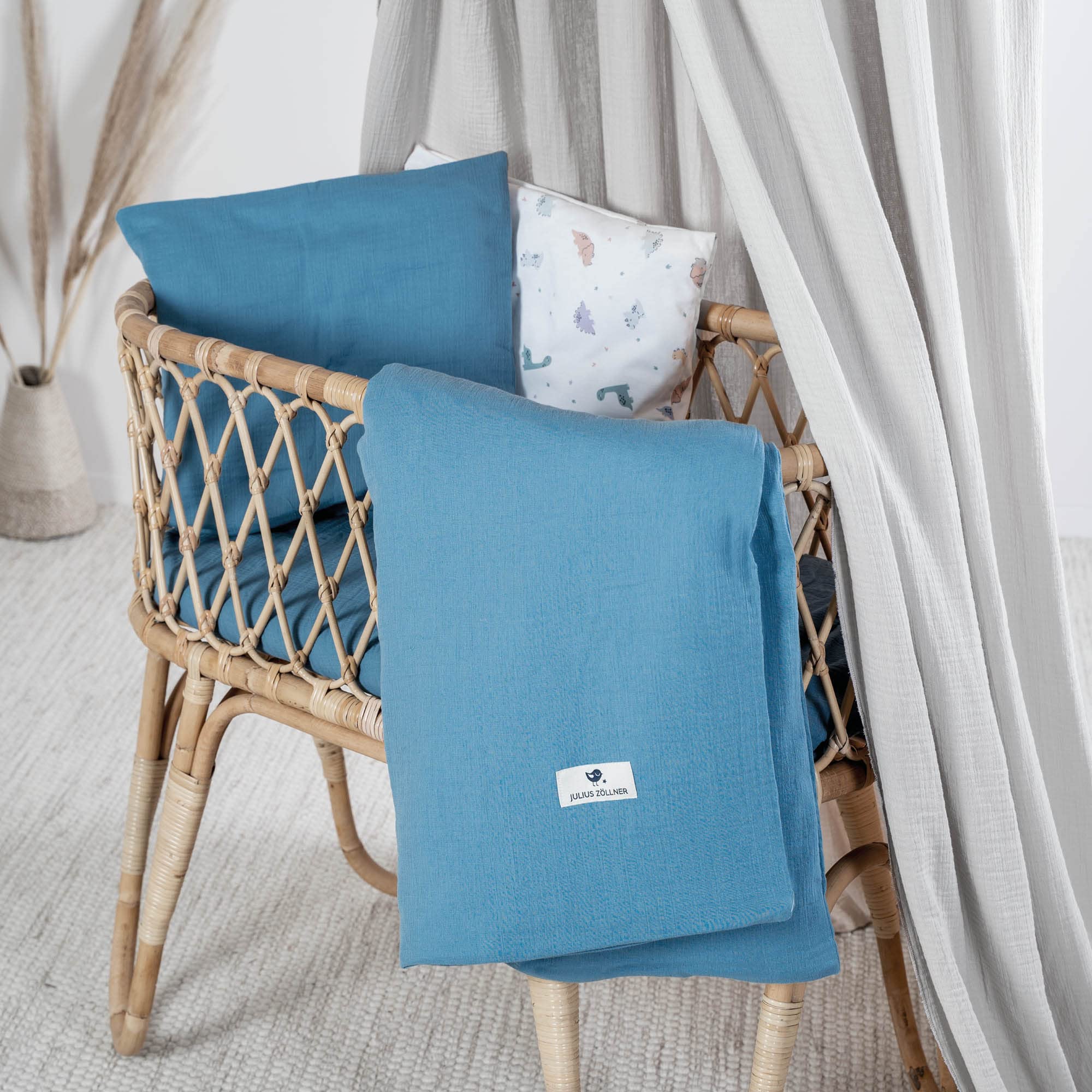 Julius Zöllner Muslin Children's Bed Linen 80 x 80 cm + 35 x 40 cm, 2-Piece Set Consisting of Duvet Cover and Pillowcase - Image 2