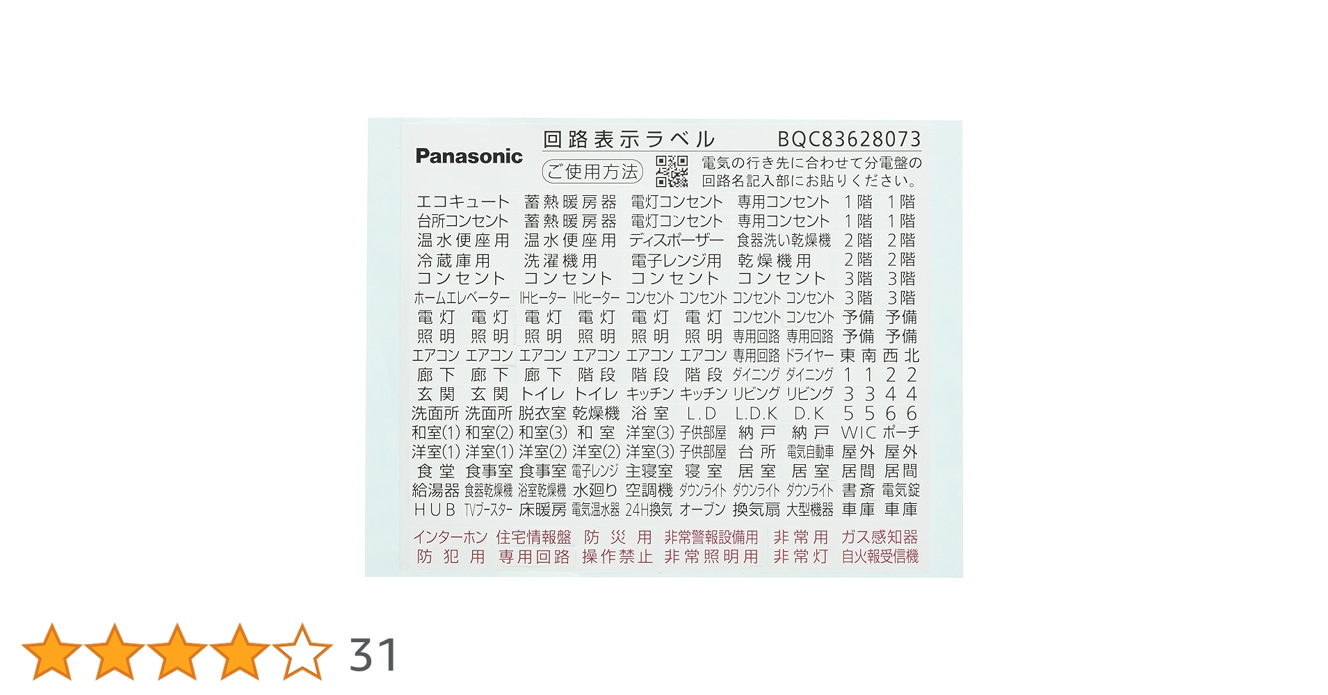 Amazon.co.jp: パナソニック(Panasonic) 住宅分電盤 回路表示