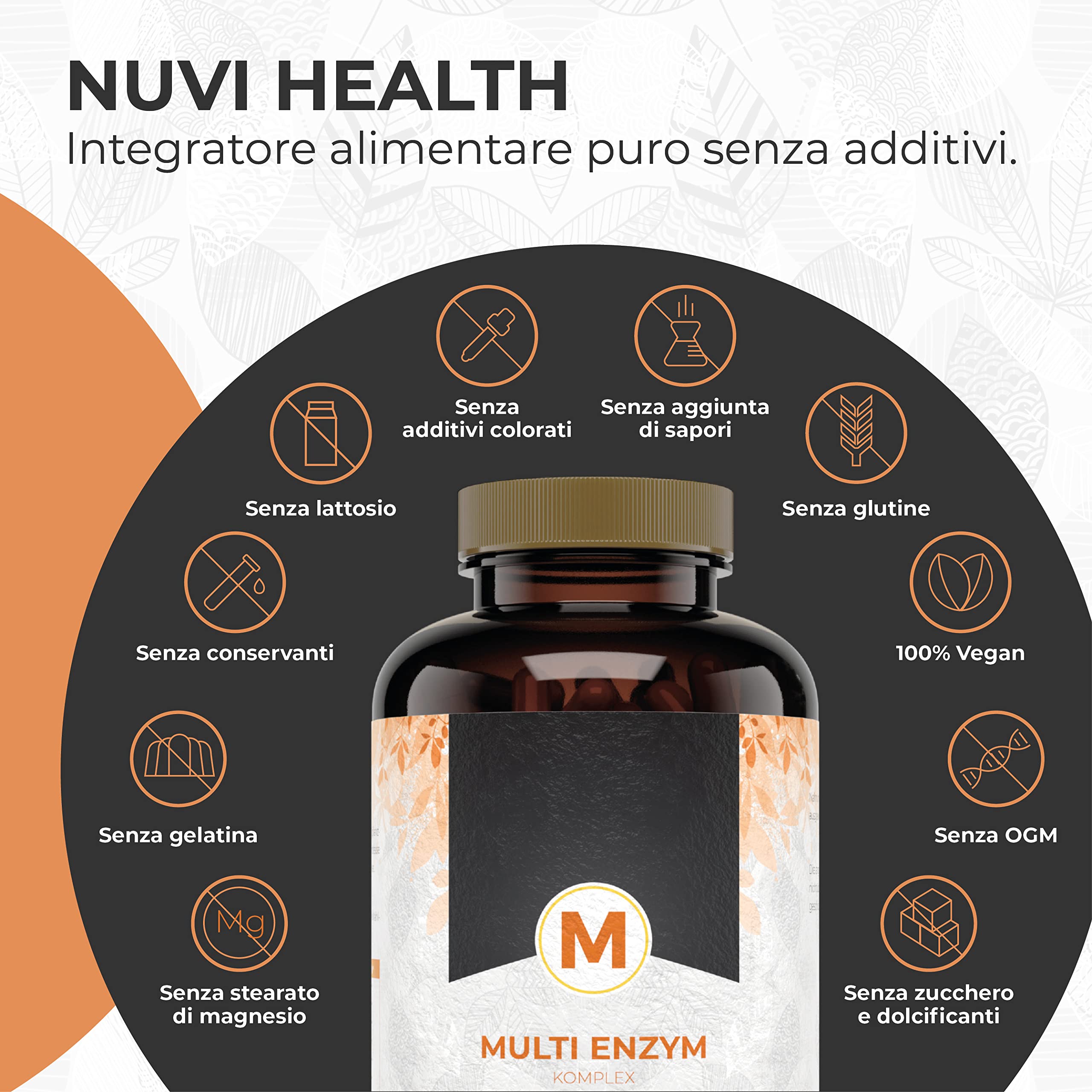 Enzimi digestivi - Complesso completo con 6 enzimi + betaina HCL - Con bromelina, papaina amilasi, catalasi, lipasi - Altamente dosato - Vegano - 120 capsule rivestite con enterica (Bright JC Caps®)