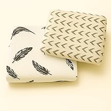 Organic Cotton Muslin Pack of 2 Baby Bath Towel Cotton Cloth Premium Baby Washable, Reusable, Absorbent, Extra Soft 120 X 120 Cm_ Grey Wing & Half Zig Zag (Minor Manufacturing Irregularity)