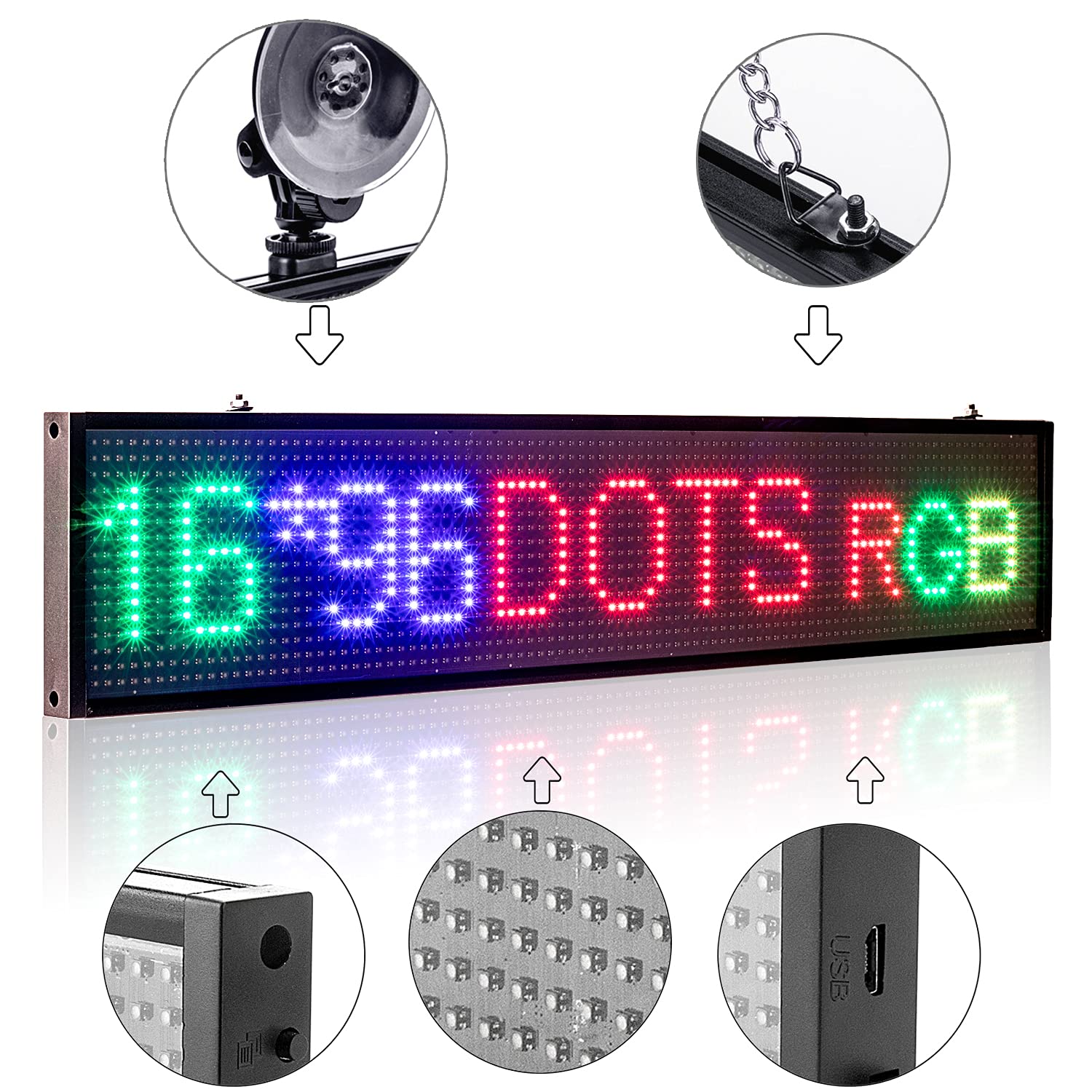 Amazon | LED電光掲示板 P5 7色フルカラーLEDボード 多機能LED