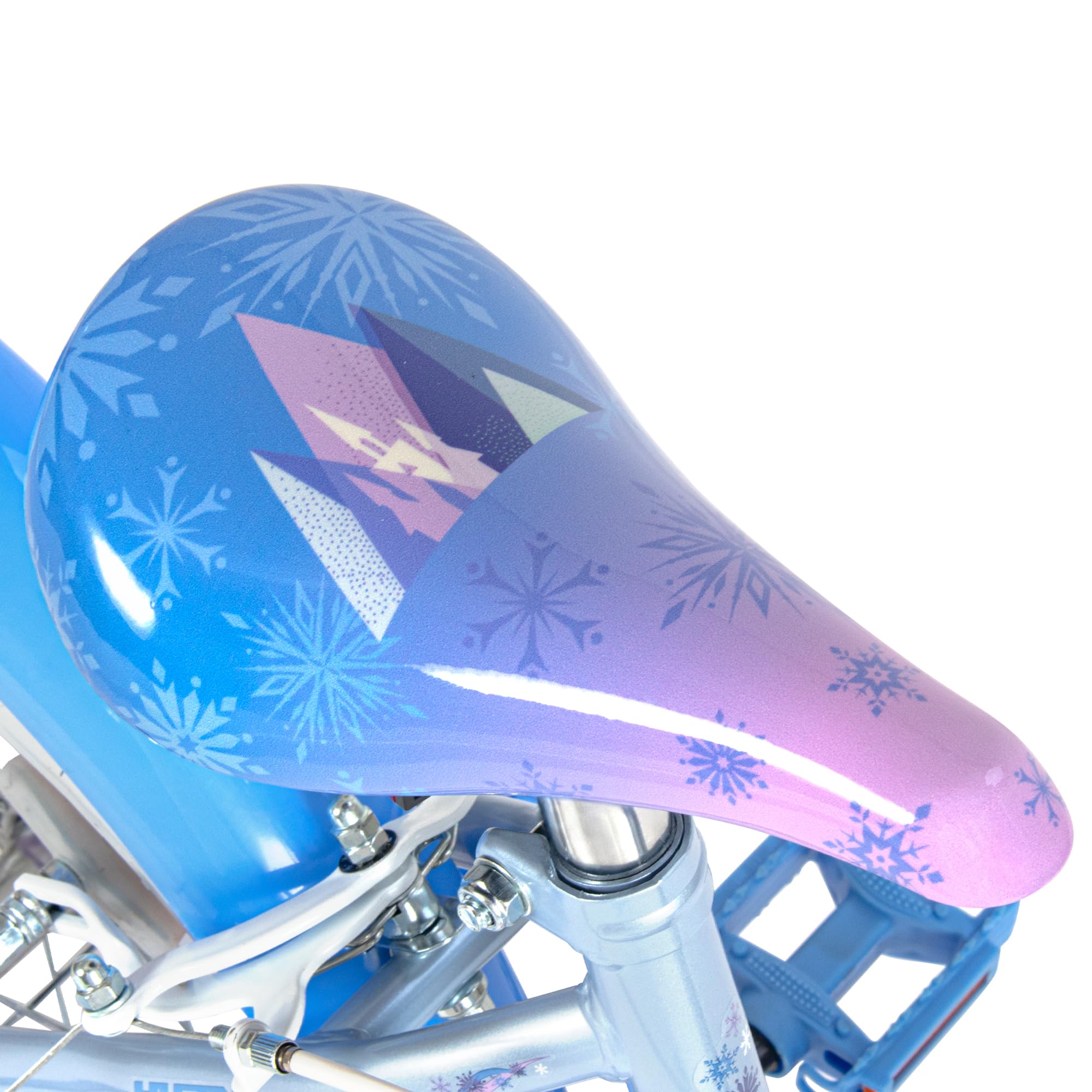 Huffy Vélo Enfant Disney La Reine des Neiges 16" 4-6 Ans Double Frein à Pince Stabilisateurs Amovibles Bleu