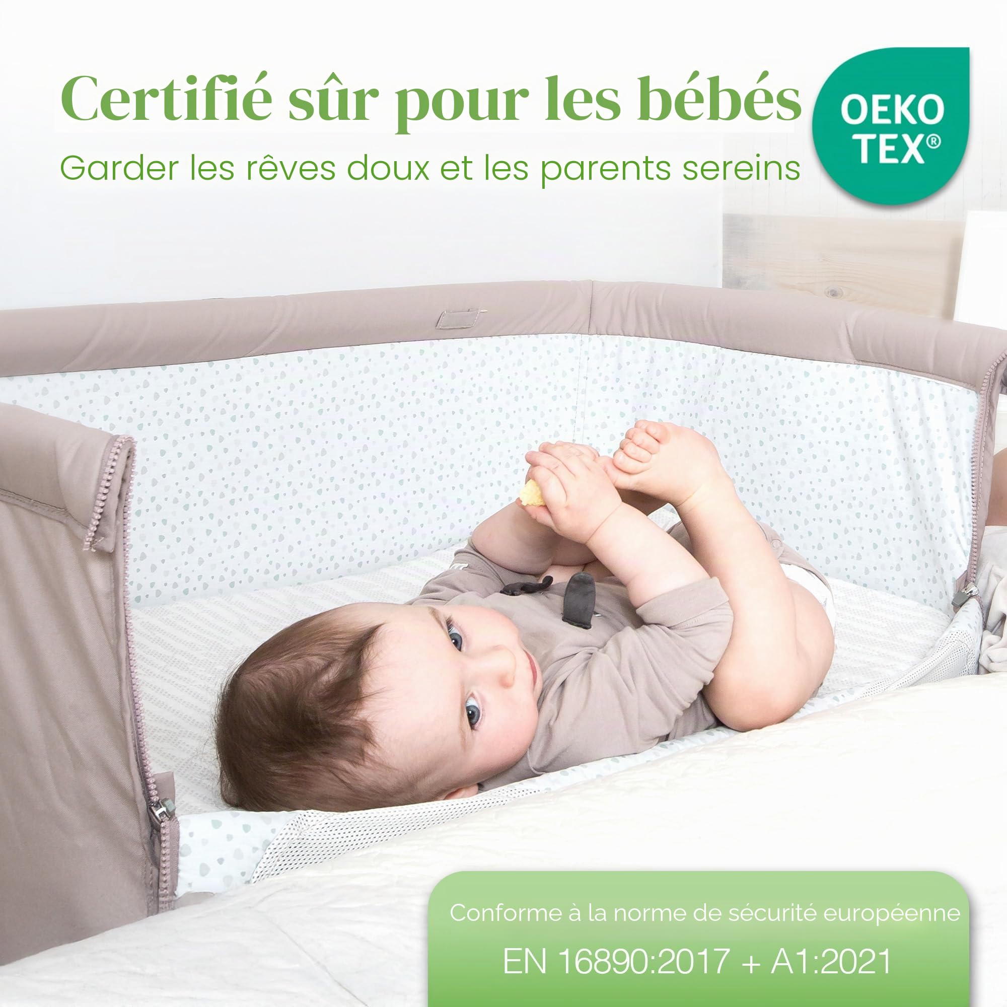 Comfier Sleep Chicco Next To Me Matelas 50 x 83 cm avec housse en bambou super douce s'adapte parfaitement à tous les berceaux Chicco standard Next To Me