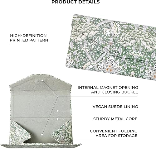 Vista 2 de Real Sic Estuche para gafas para hombres y mujeres, soporte magnético plegable para lentes de sol, inspirado en actividades y pasatiempos