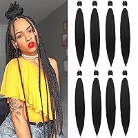 Vista 14 de Callia 8 paquetes de cabello trenzado preestirado, 26 pulgadas, sin picazón, ajuste de agua caliente, trenzas de cabello trenzado de ganchillo