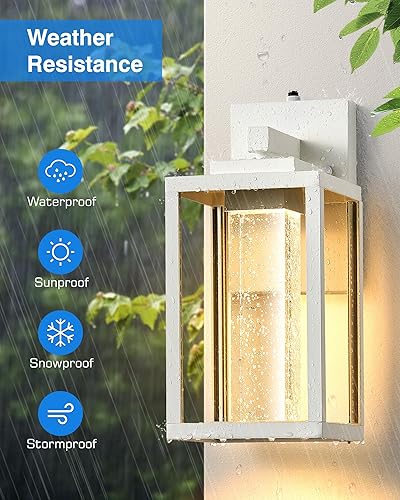 Miniatura 52 de VIANIS Accesorios de iluminación exterior negros para montaje de pared para casa, paquete de 2 luces de porche al aire libre del atardecer al