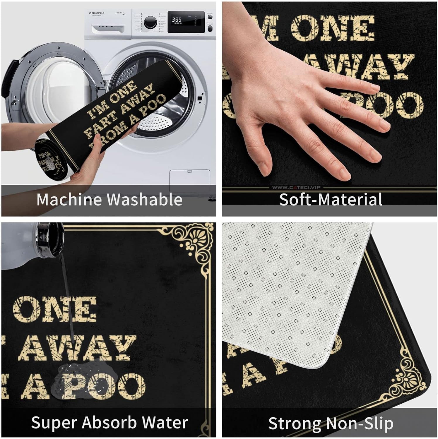 Personalized Welcome Mat I'm One Fart Away from A Poo Doormat Gaming Room Accessories Gifts for Home Decor (Color : Colour, Size : 40X60CM) image 4