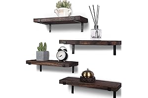 hxswy Rustic Wood Floating Shelves