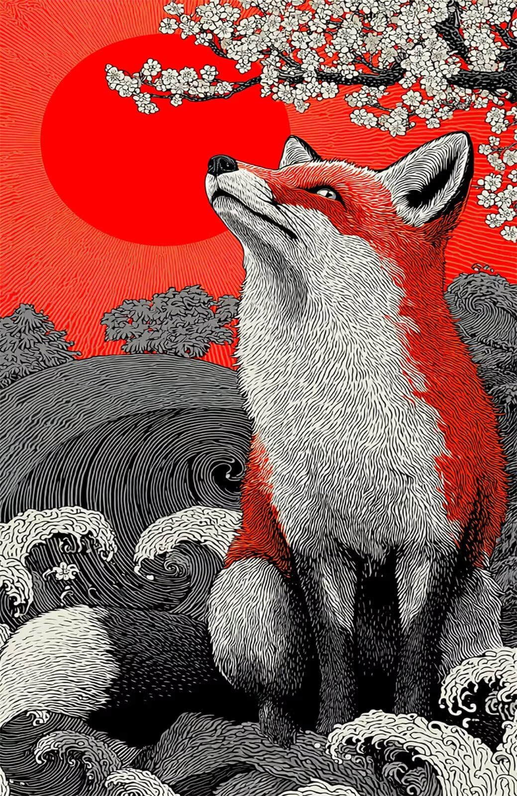Puzzle 1200 Pezzi per Adulti Animali Luna Rossa Gioco Educativo Divertimento Impossible Difficile Puzzle per Adulti 1200 Pezzi 75 x 50 cm