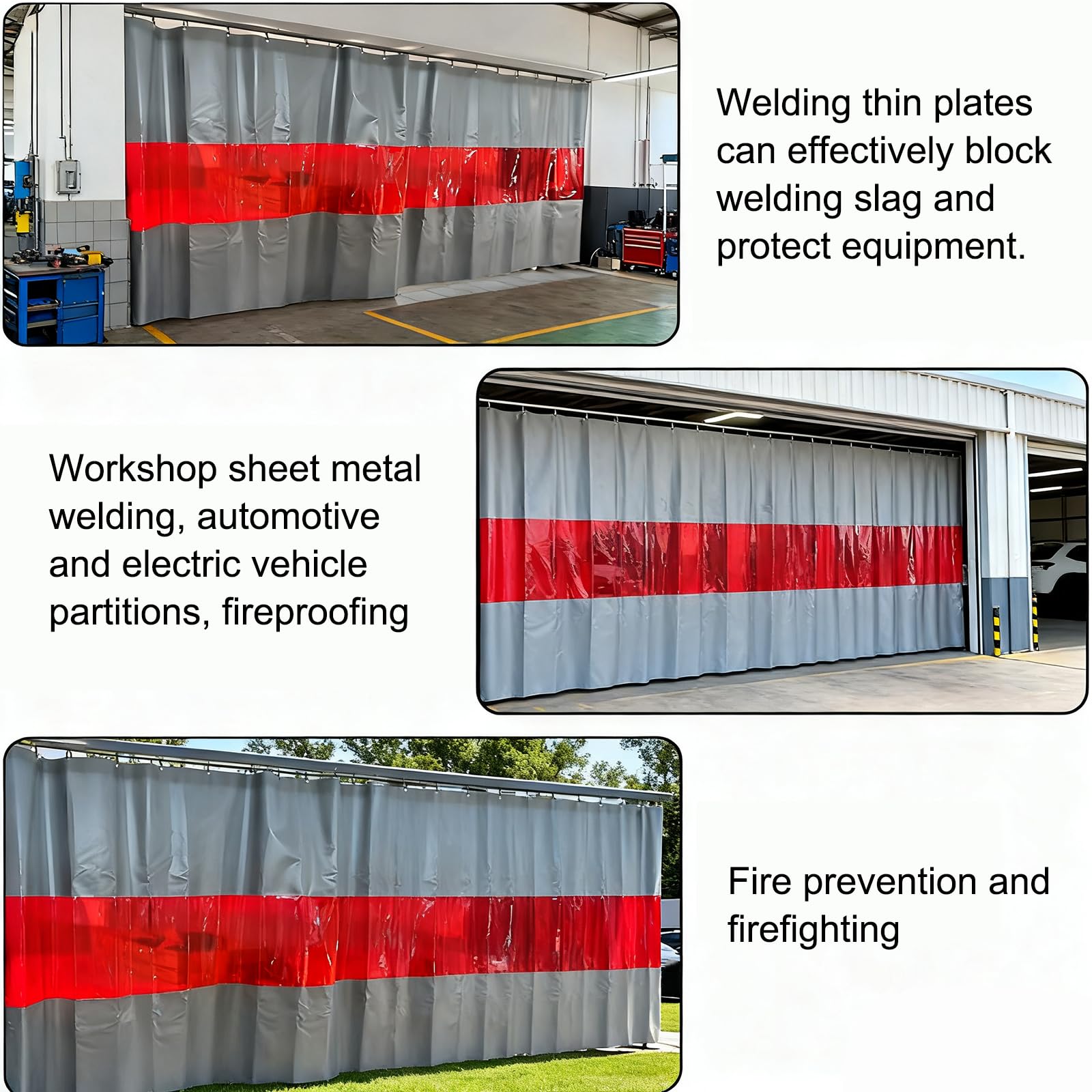 Cortinas De Soldadura Ignífugas, Manta De Fibra De Vidrio Resistente A Altas Temperaturas para Talleres, Áreas De Esmerilado, Salas De Máquinas Y Naves De Fabricación (Gris) (1,9 × 2,5 Metros / 6,2 ×