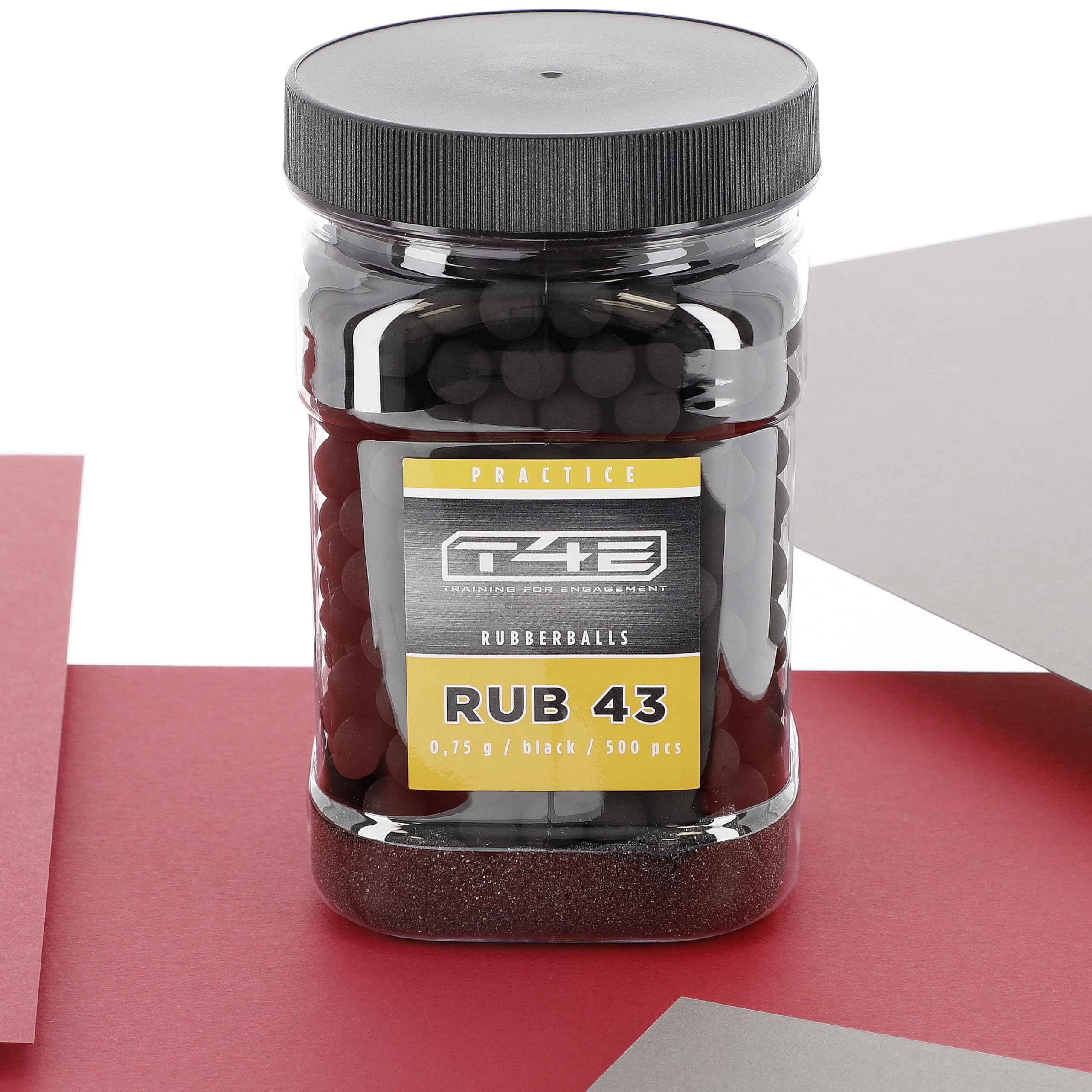 T4E Practice RUB 43 - Bolas de paintball (calibre 43, 500 unidades), color negro
