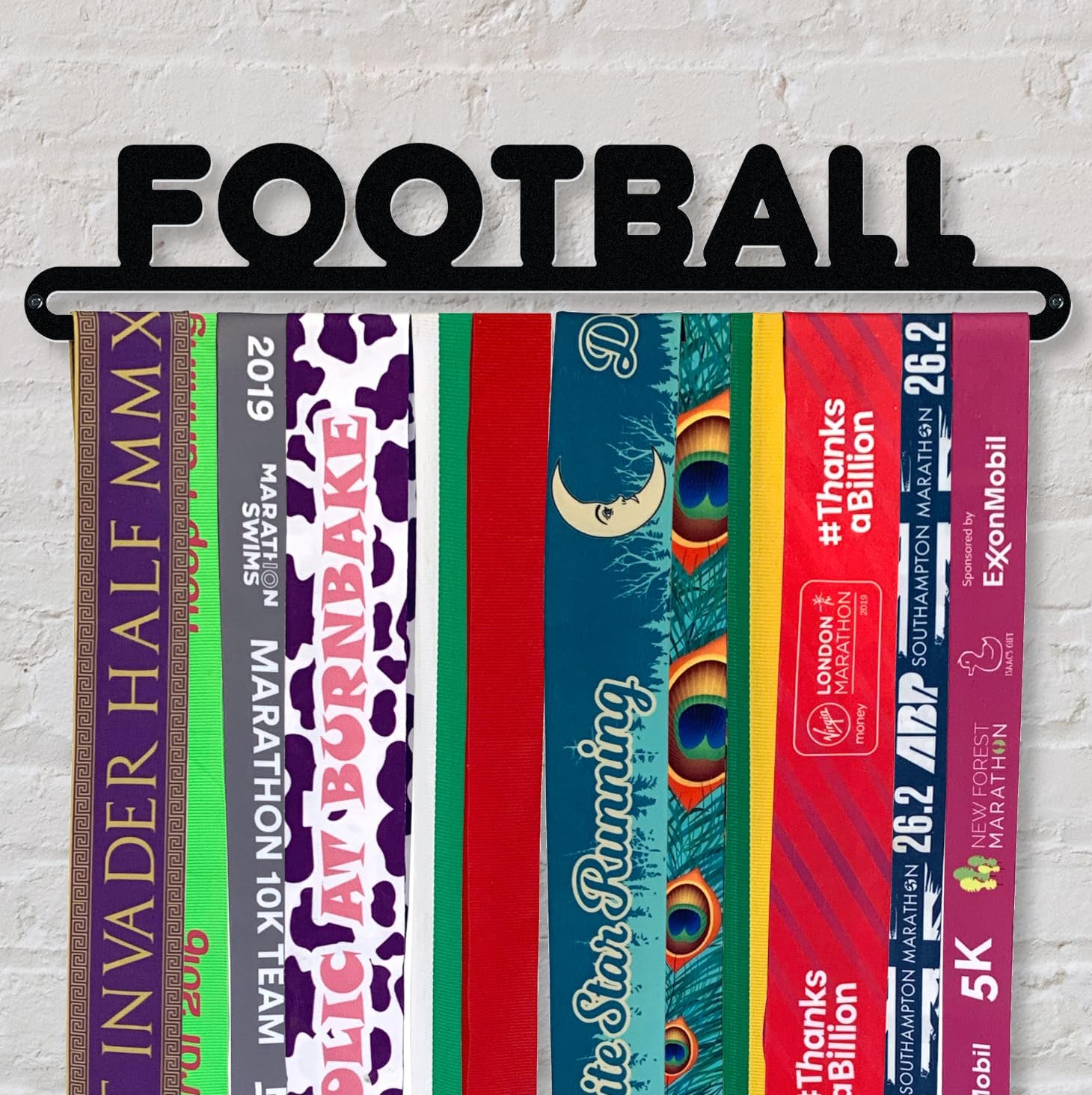 'Football' Medal Hanger Display Holder Black Finish - Made in Britain