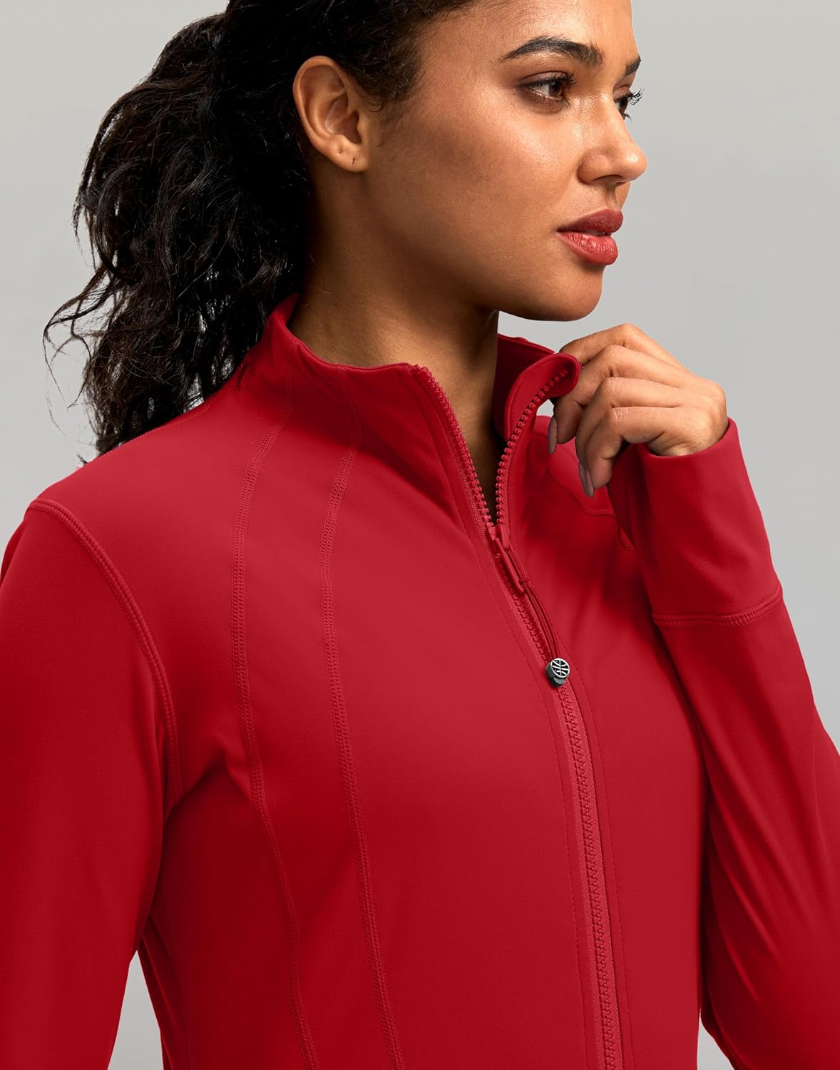 Women's Workout Jackets with 4 Pockets Zip Up Slim Fit Soft Fall Jacket for Yoga Running Athletic - Image 5
