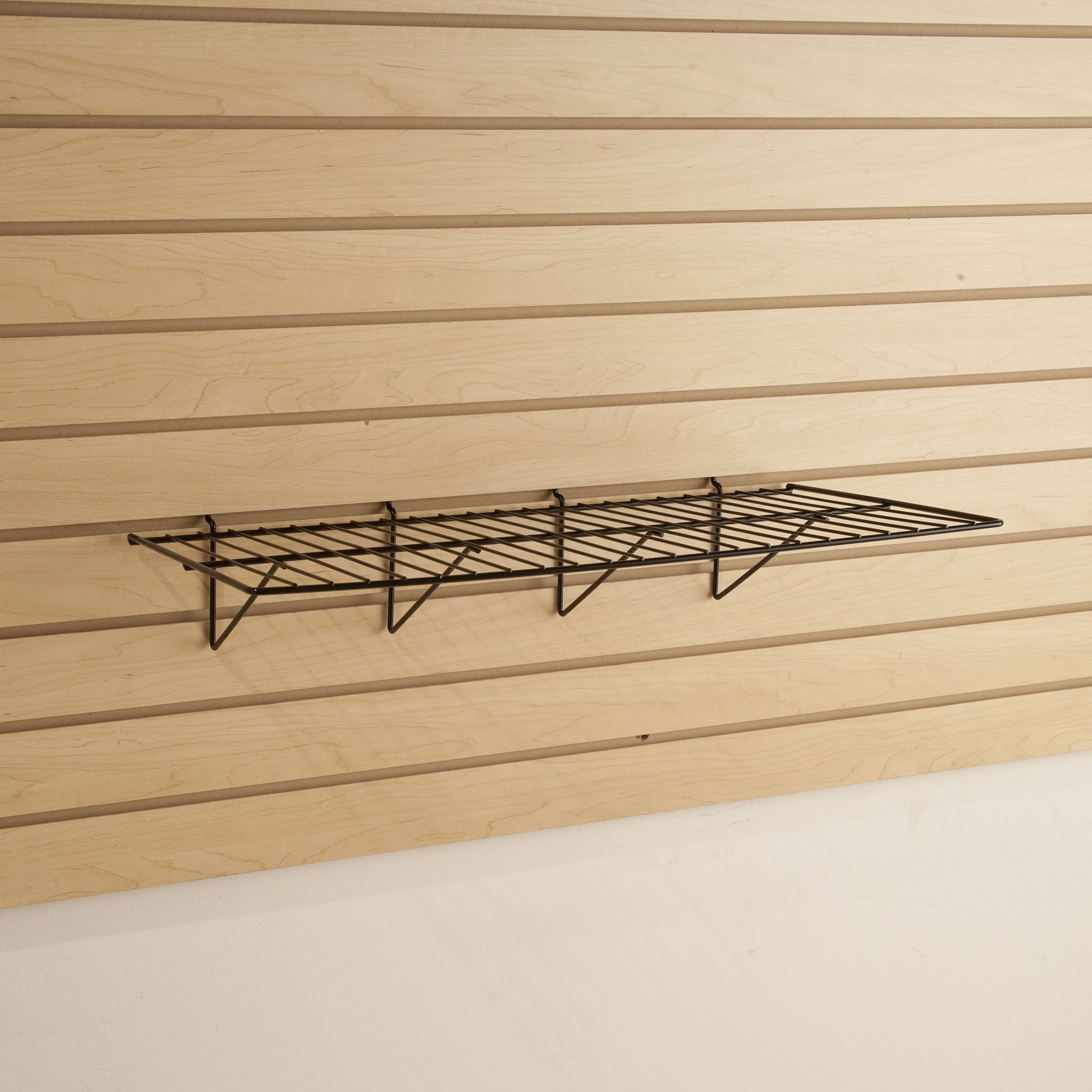 Econoco Regalbrett, gerade, strapazierfähig, seidenmatt, für Schrägwände, 61 x 30,5 cm, Schwarz, 6 Stück