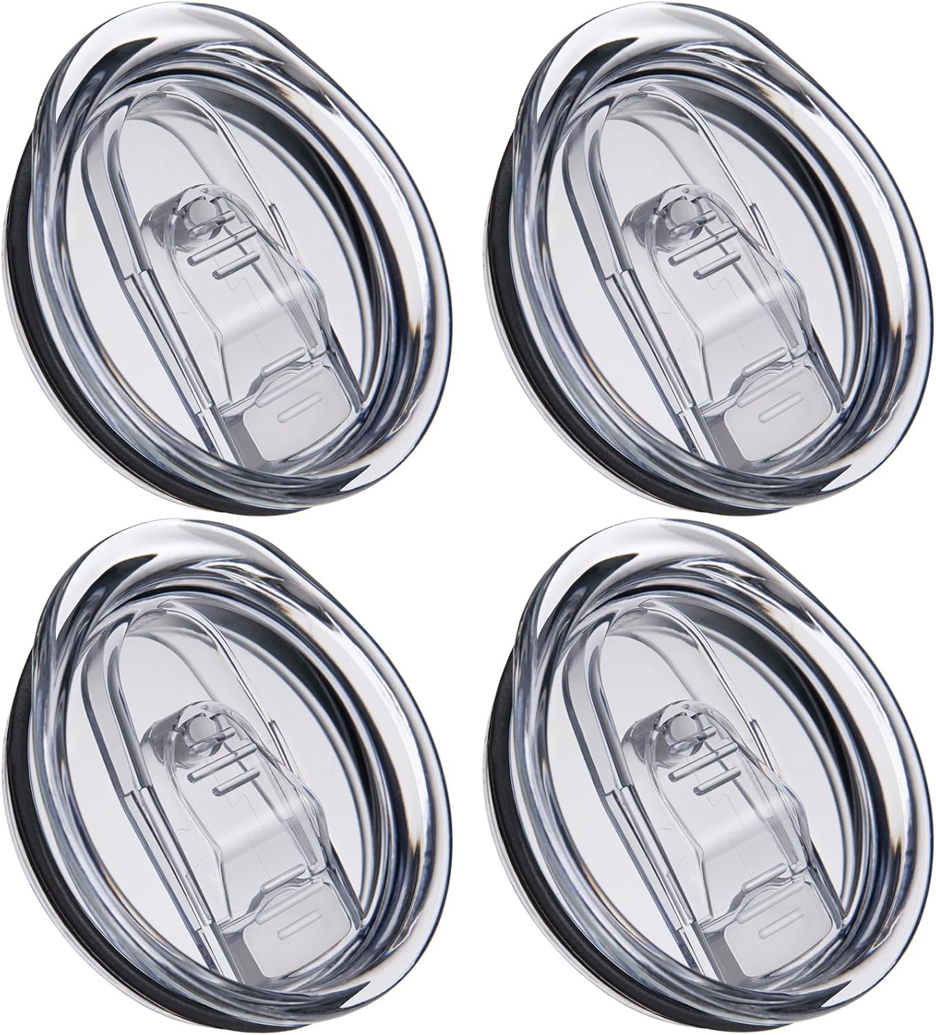 4 PCS 20 Ounce Tumbler Lid For Skinny Tumbler Lid Replacement,Splash Resistant Silicone Sliding Cup Covers for 2.64 IN Mouth Tumbler Cooler (20 oz Tumbler Lids X 4pcs)