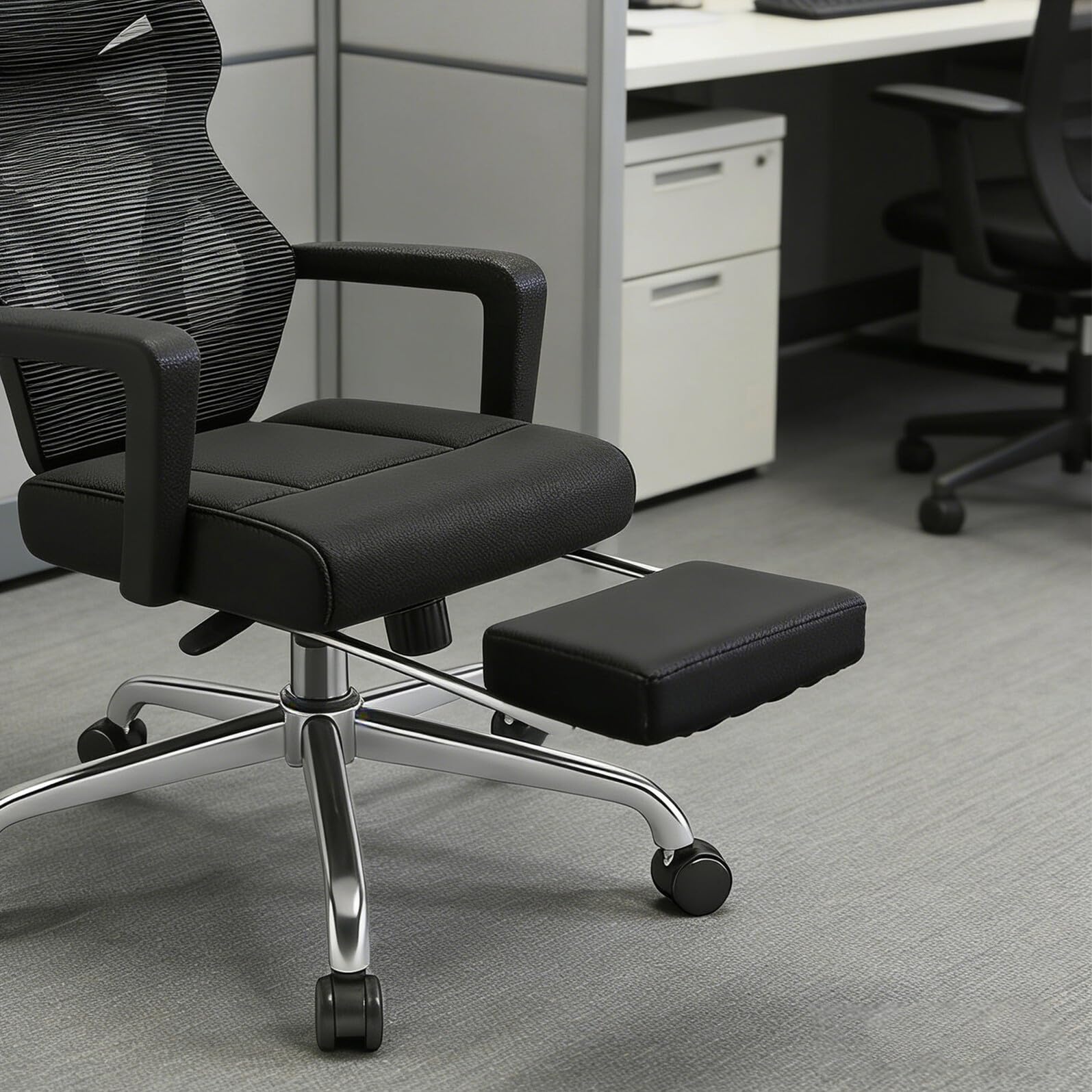 Poggiapiedi per Sedia da Ufficio Staccabile 33x19x6 Cm Cuscino Antiscivolo e Supporto Ergonomico per Gambe Affaticate per Ufficio e Smart Working