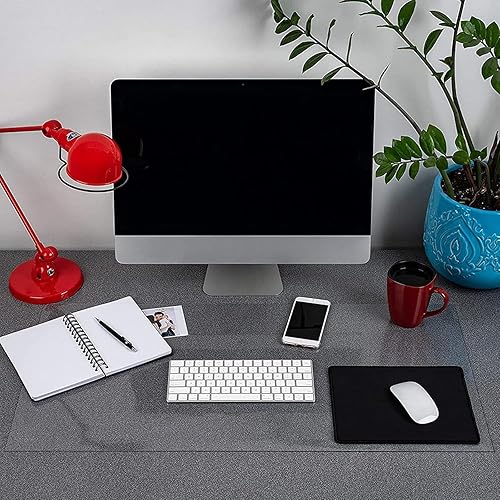 Miniatura 6 de Protector de mesa transparente de 54 pulgadas de diámetro, alfombrilla de escritorio redonda de PVC de 0.079 pulgadas de grosor para máxima