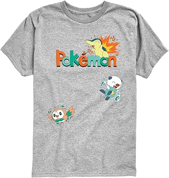 Pokemon - Rowlet, Cyndaquil, Oshawott - Youth Short Sleeve Graphic T-Shirt