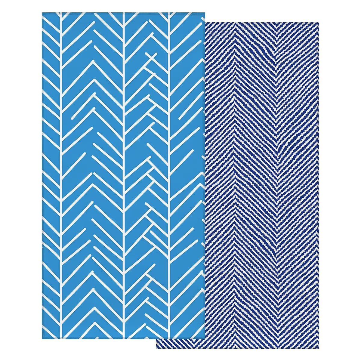 Toalla Playa 80x160 cm, Toalla Gimnasio Microfibra Secado Rapido, Juego de 2 Antiarena Toallas de Playa, Ligera Compacta Toallas Microfibra Grande para Viaje, Regalo Hombre Regalo Mujer (Azul) -3825