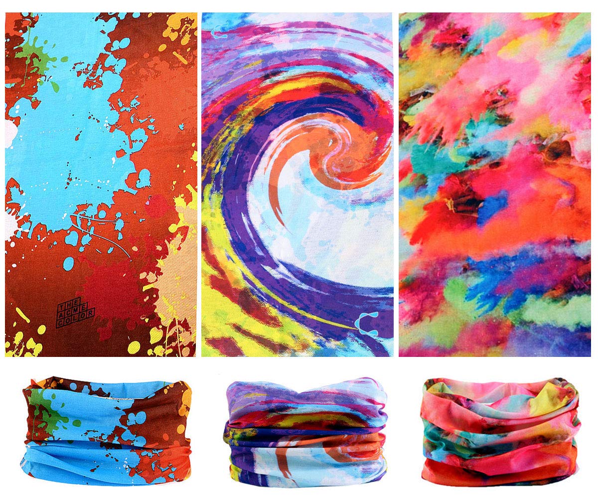 Magic Headbands Headwear for Women Wide Head Wrap Seamless Bandana Scarf UV Resistence for Sport,Yoga,Hiking,Workout Multifunction 6PCS Painting 1