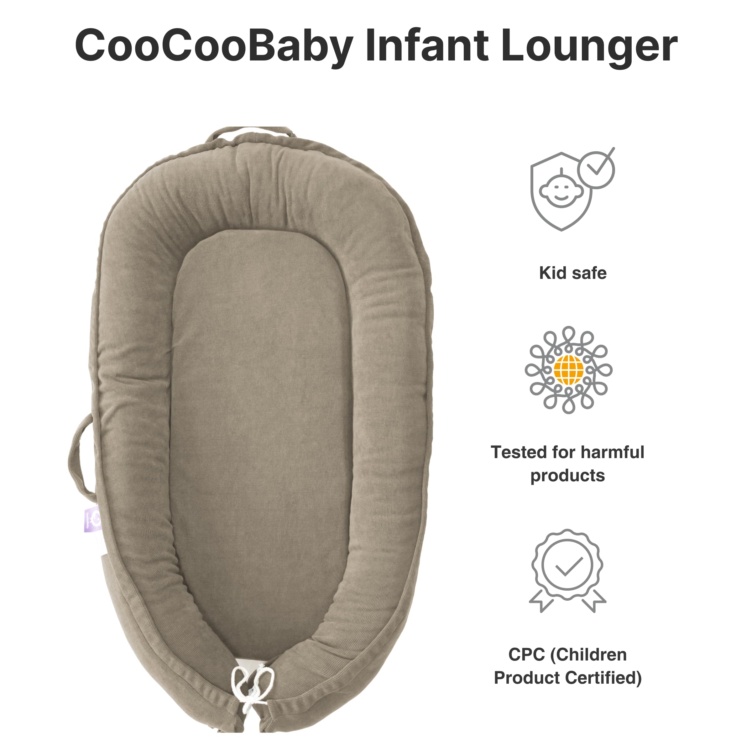 Infant Lounger Cover, 100% Organic Cotton, Newborn Essentials, Baby Gifts | Cover Only (Fields of Rye)