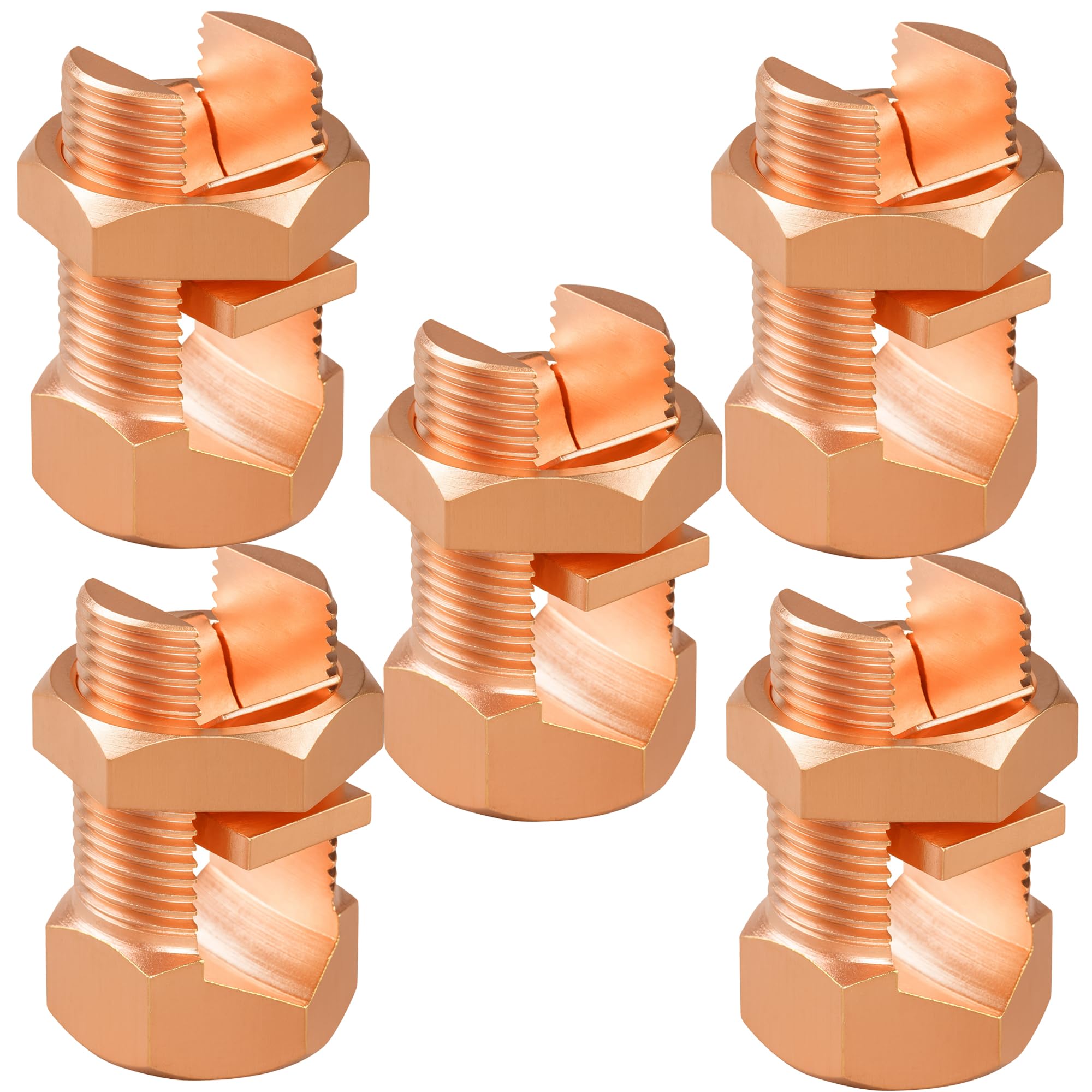 5 PCS TJ-16 Split Bolt Wire Connector,Copper Alloy Ground Wire Connector,Excellent Corrosion Resistance,High Electrical & Thermal Conductivity,Split Bolt of 6AWG/7AWG/8AWG bare wires-image-5