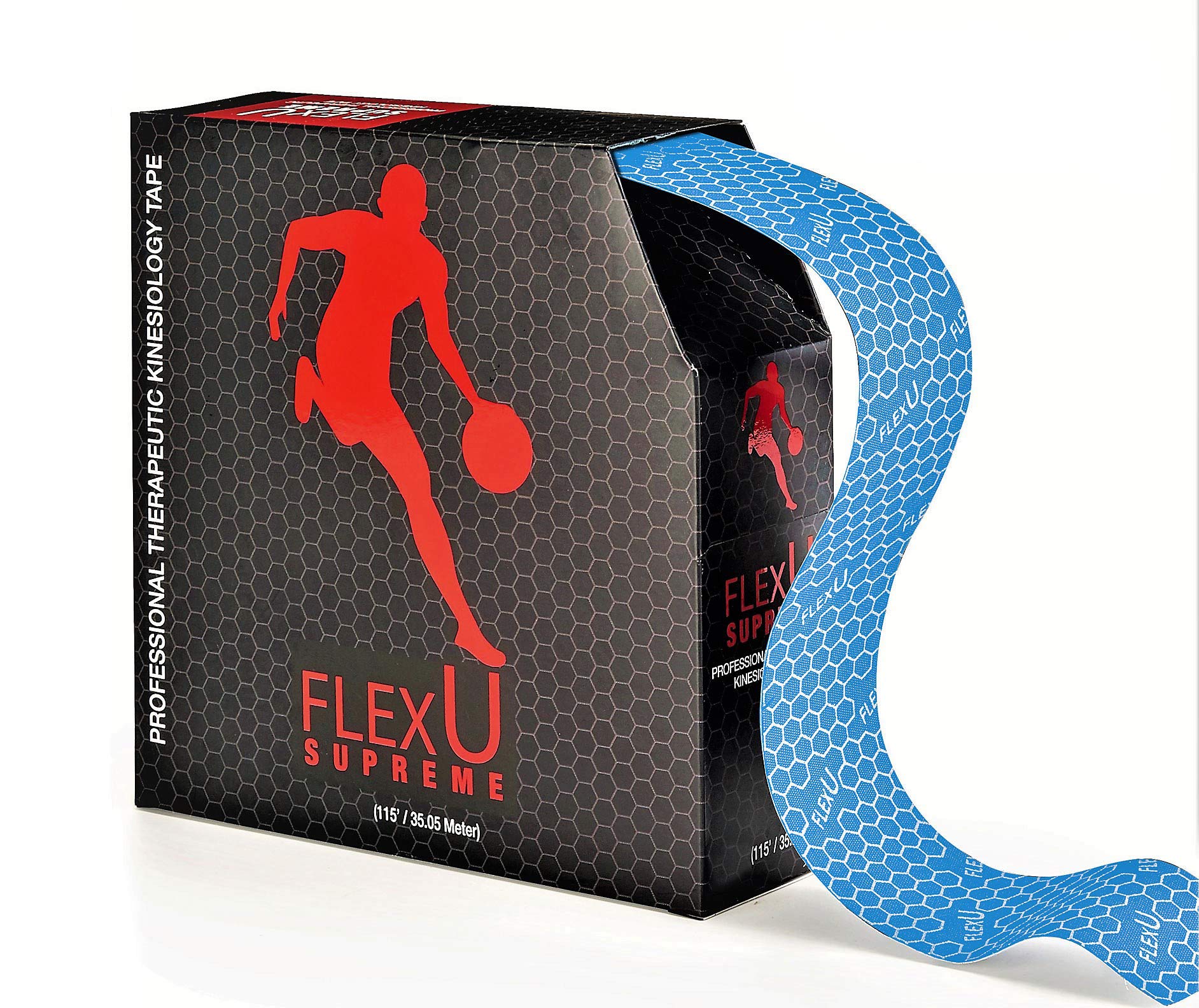 FlexU Kinesiology Tape Bulk Pack; Therapeutic Recovery Tape; Hypoallergenic, Long-Lasting; Reduces Risk of Sports Injuries, Alleviates Pain; Promotes Fast Recovery; Pro Grade