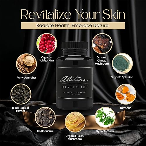 Miniatura 3 de Alitura Revitalize Suplemento dietético. Suplemento orgánico totalmente natural elaborado con hierbas adaptogénicas para reducir el estrés para