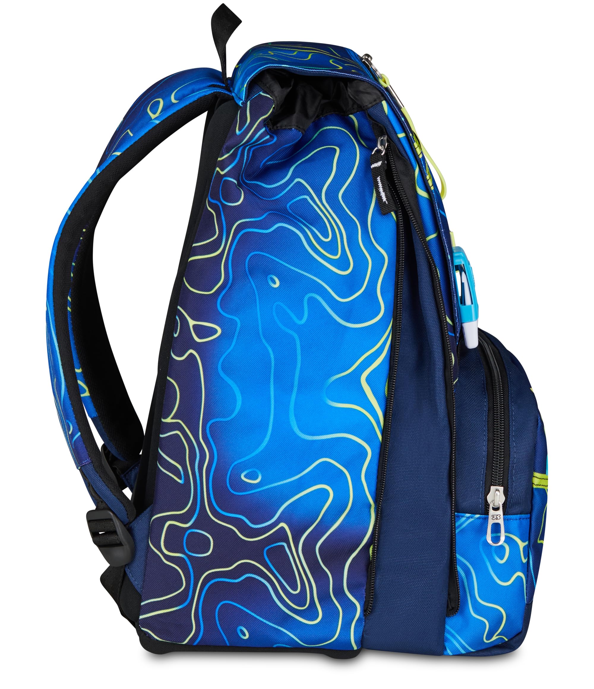 Seven Zaino Doppio Scomparto Estensibile, Blu, Maxi Capienza, Schienale Preformato, Bambino e Ragazzo, Scuola
