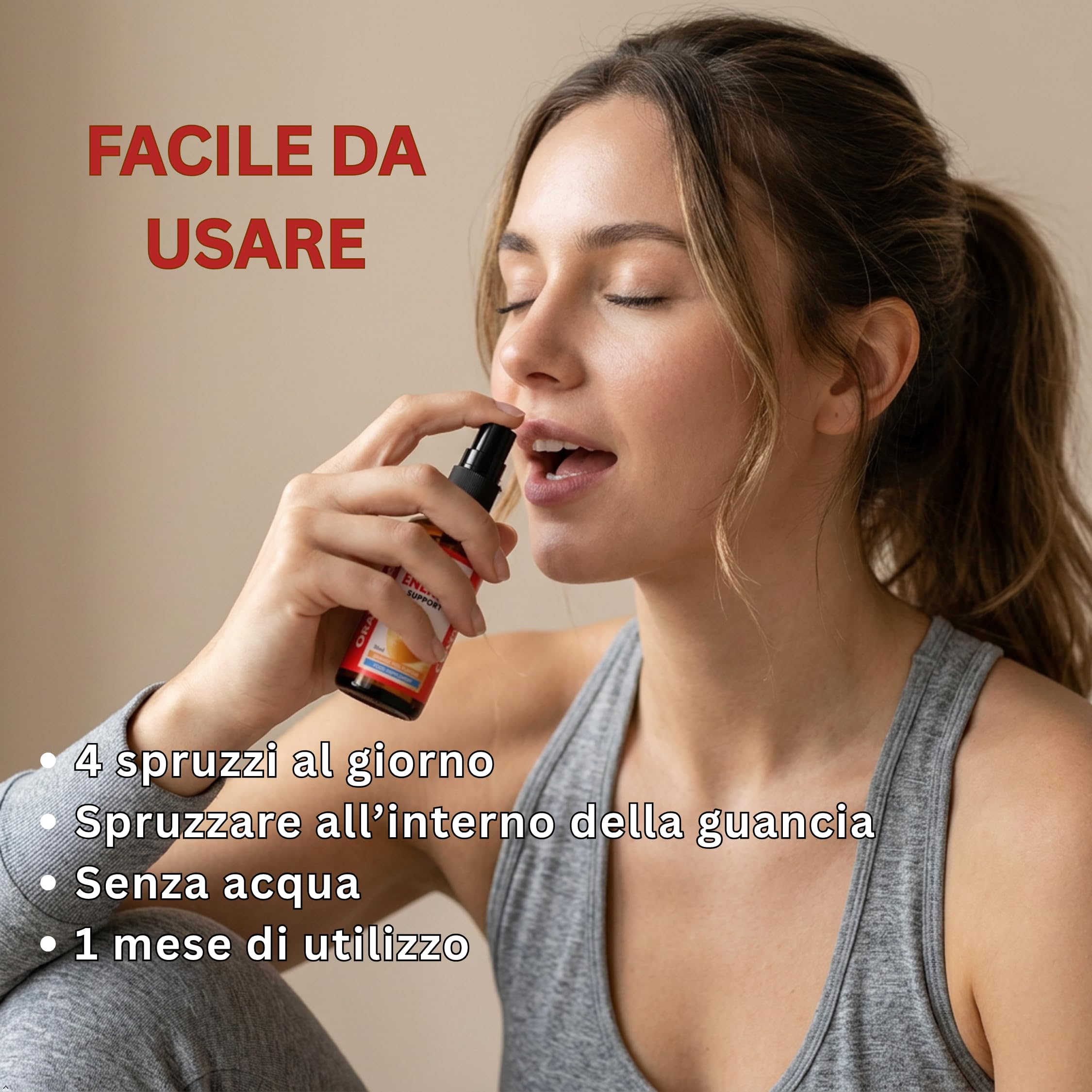 Spray Orale Energia – Assorbimento rapido – senza compresse – con Cordyceps, Rhodiola, Ginseng e Schisandra – Contro la stanchezza e per più energia – Vegano, 30 ml
