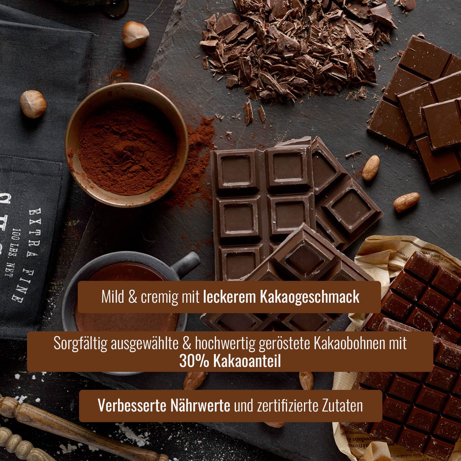 Cocoa Fantasy Dark, Instant Kakaopulver, 30% Kakaoanteil, 10 x 1 kg, 10 kg
