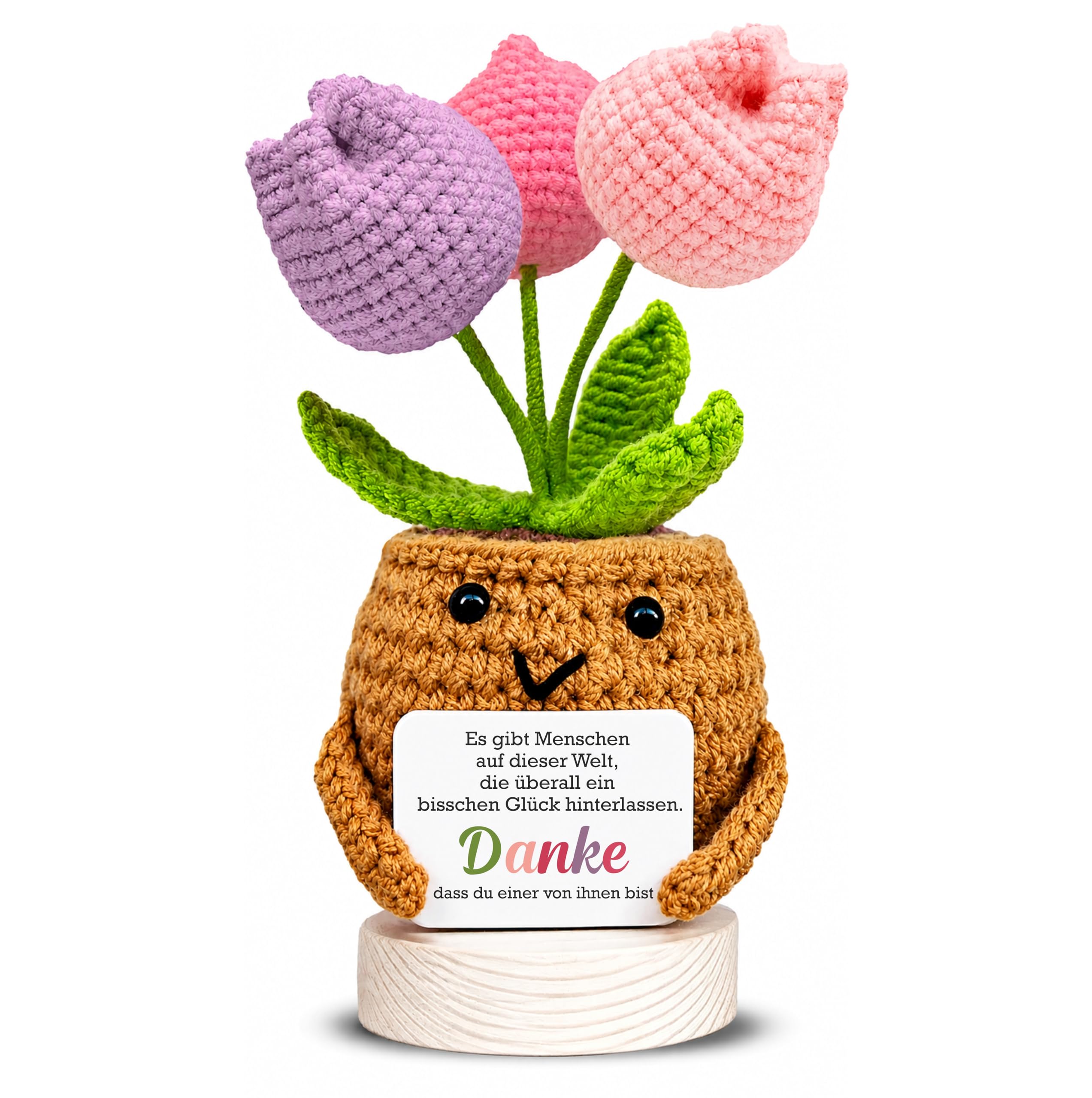 Love Gift for Him & Her, Positive Tulip Crochet Flower - Birthday Gift for Wife Husband, Birthday Gift Girlfriend Boyfriend Gift, Romantic I Love You Gift โ image 1