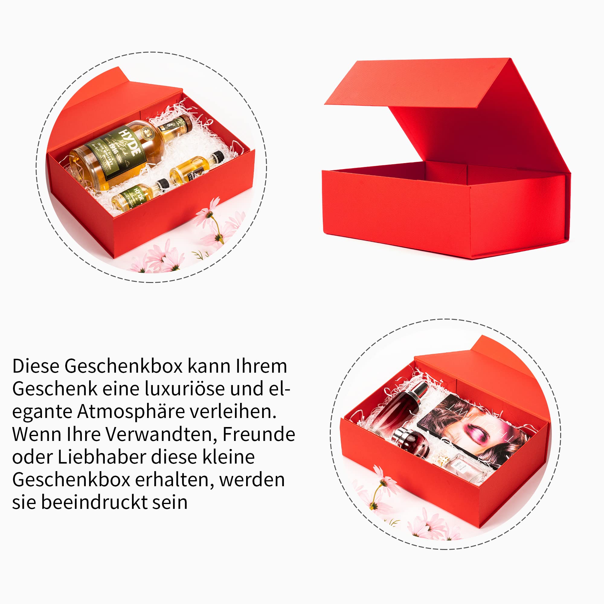 ADEL DREAM Geschenkbox, faltende Geschenkbox, Kleidung Geschenkbox, Kleidung Geschenkbox (10 stück, groß Rot)
