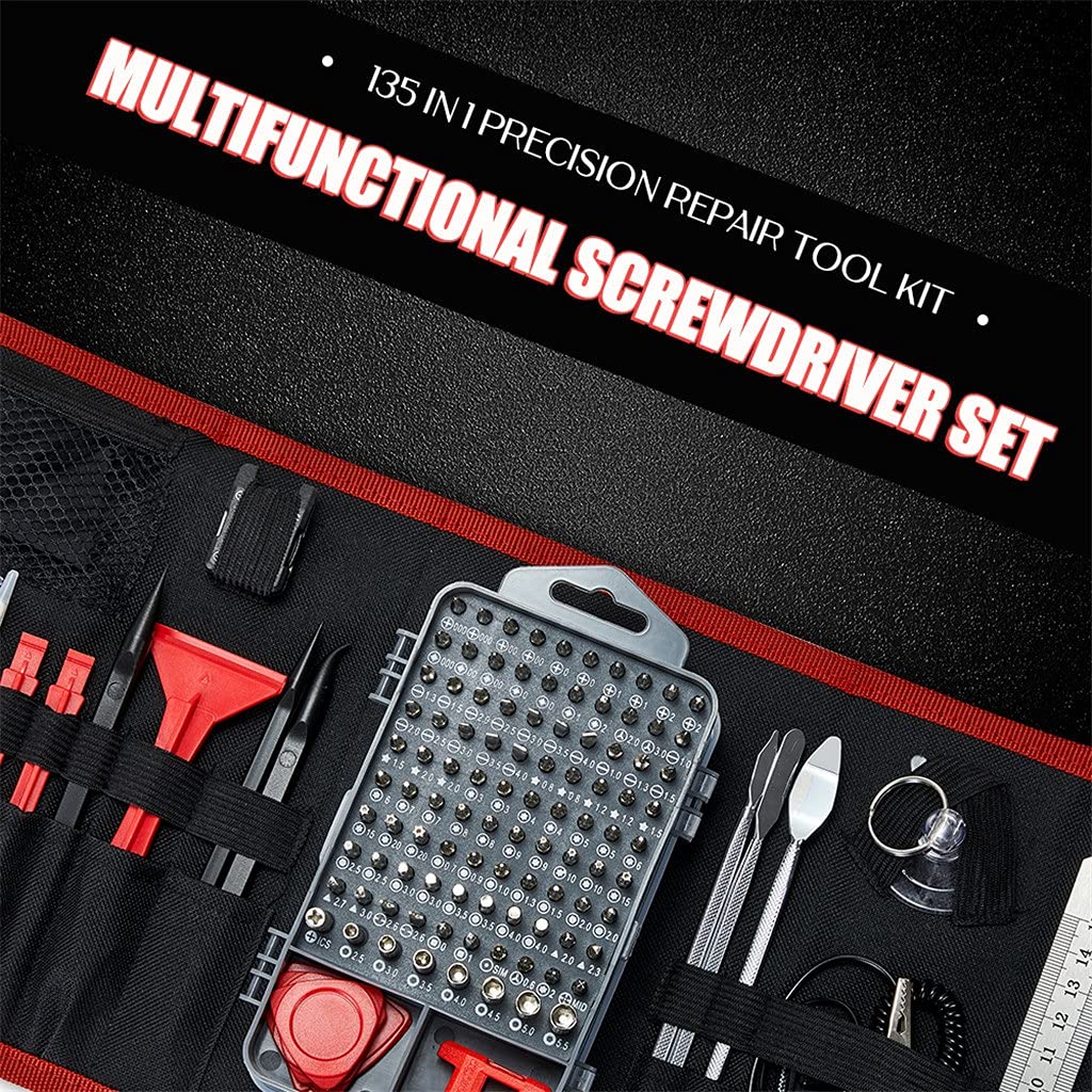 Juego de Destornilladores Torx magnético bits Juego de Puntas de Destornillador de precisión 135 en 1 Kit de Herramientas manuales de reparación para teléfono móvil