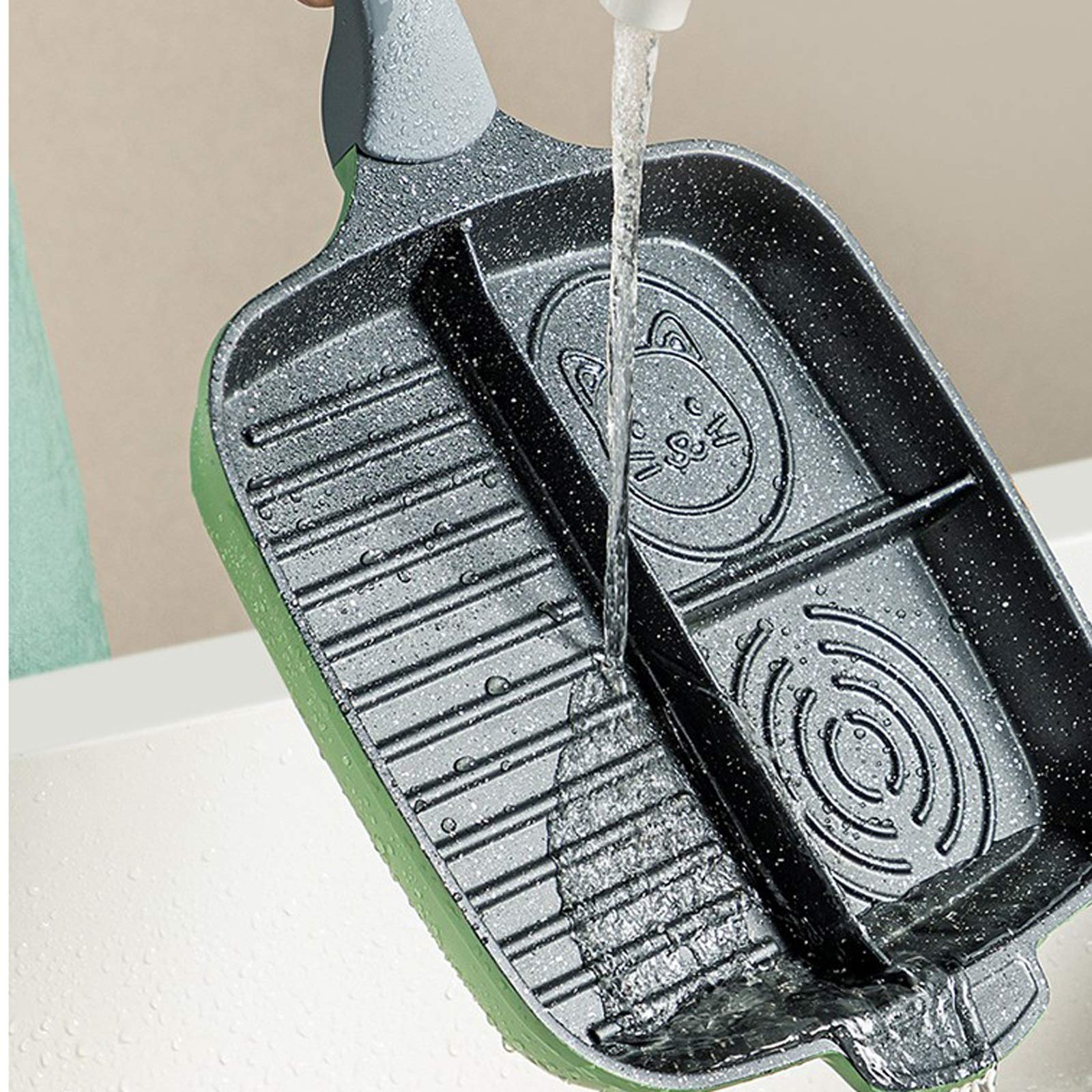 Padella Antiaderente 26 cm frigge padella non bastone friggere padella Pancake multifunzione Pancake Artefatto per colazione, lega di alluminio fritto a forma di uovo fritto, per tutta la stufa per tu