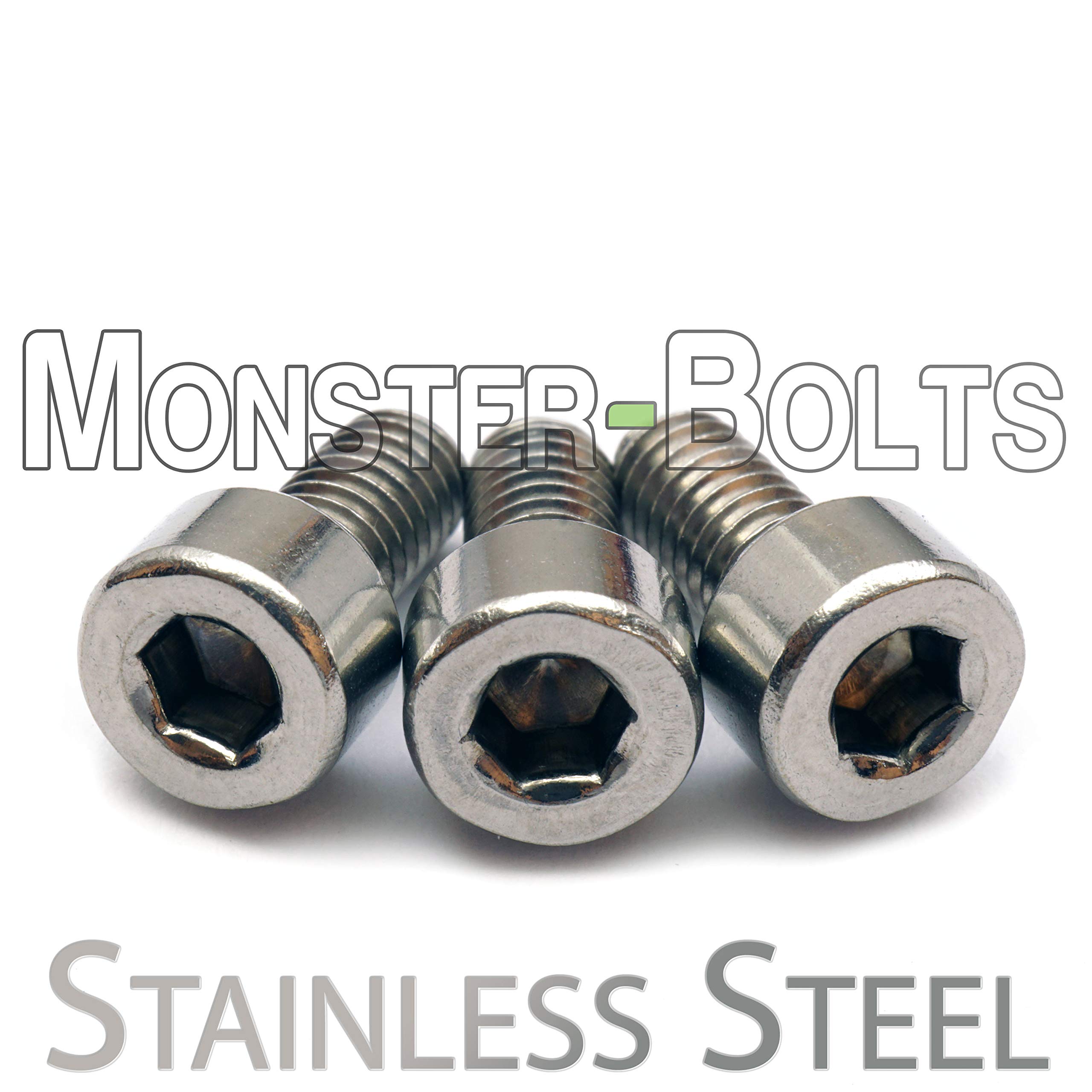 Stainless Steel screws (3) - Floyd Rose Style Guitar Locking Nut Screws Set - MonsterBolts (Qty 3, Stainless)