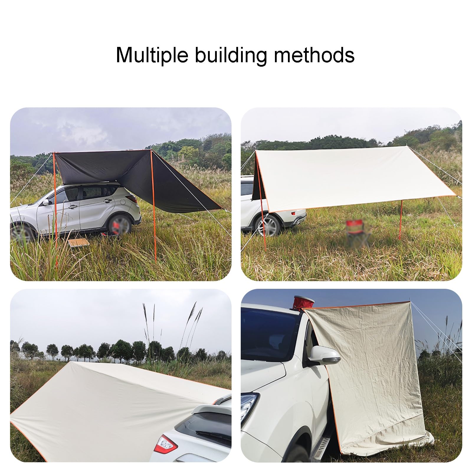 Amazon | カーサイドタープ、車 タープ、2本のポール付き車用