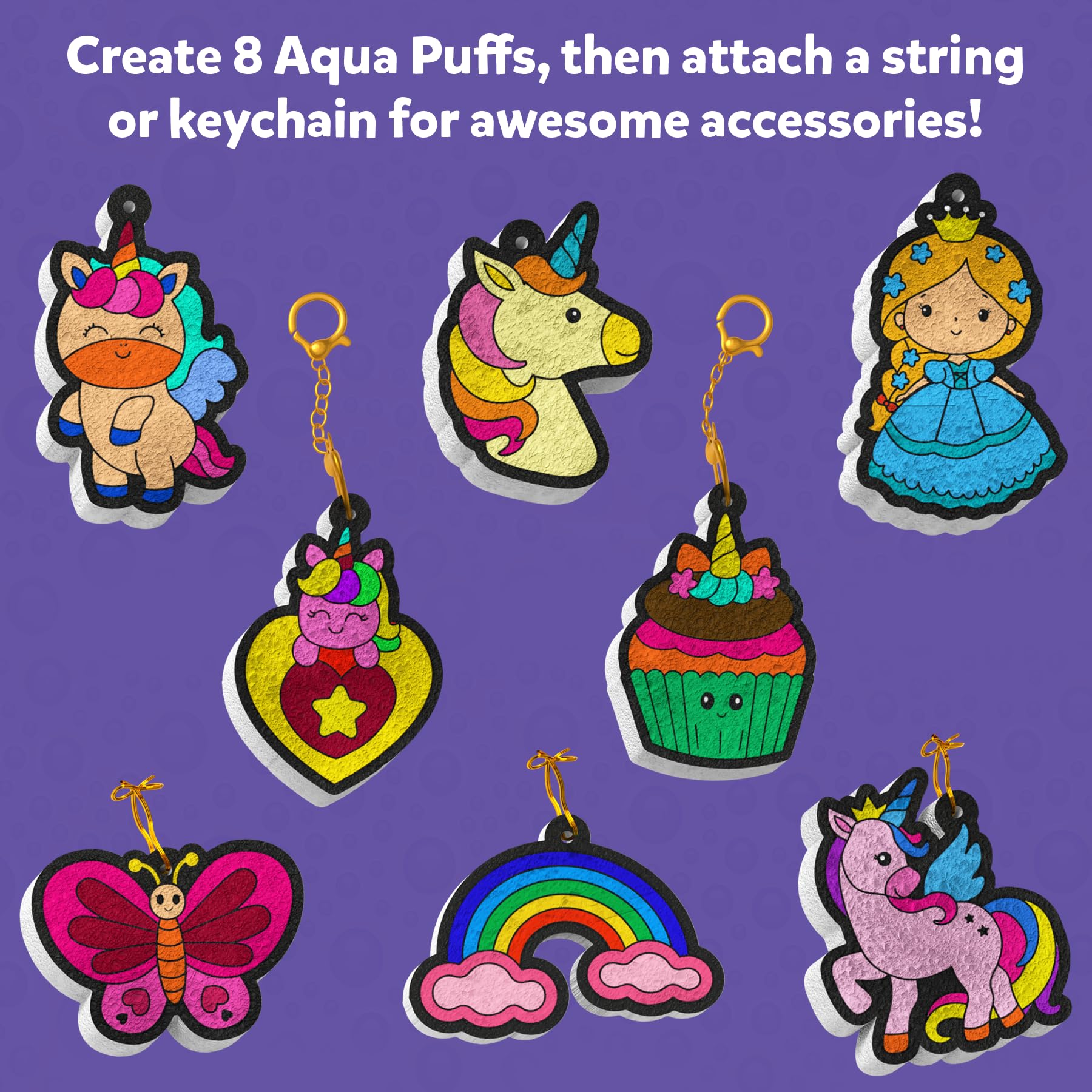 Skillmatics 3D Art Kit - Aqua Puffs Princesses & Unicorns, Mess-Free Painting Craft for Kids, DIY Colour & Inflate Activity, Travel Toys & Creative Gifts for Girls & Boys Ages 4, 5, 6, 7, 8, 9, 10 - Image 4 thumbnail