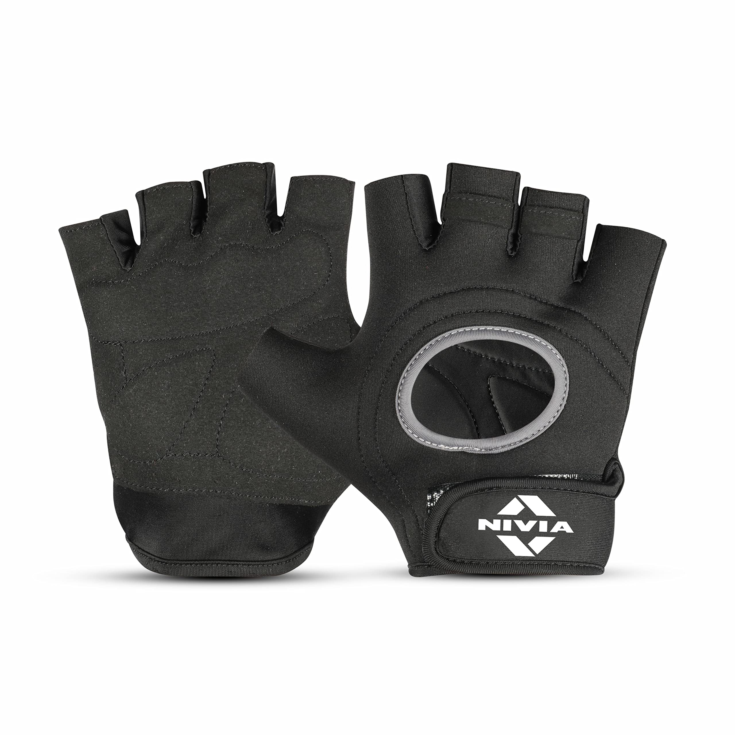Nivia Warrior 2.0 Cross Training Gloves/Neoprene Material with Hollow Design/Strong Grip Gym Gloves- Extra Large(Black)