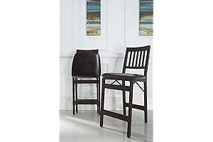 Stakmore Espresso Folding Counter Height Stools with Bonded Leather (Set of 2)